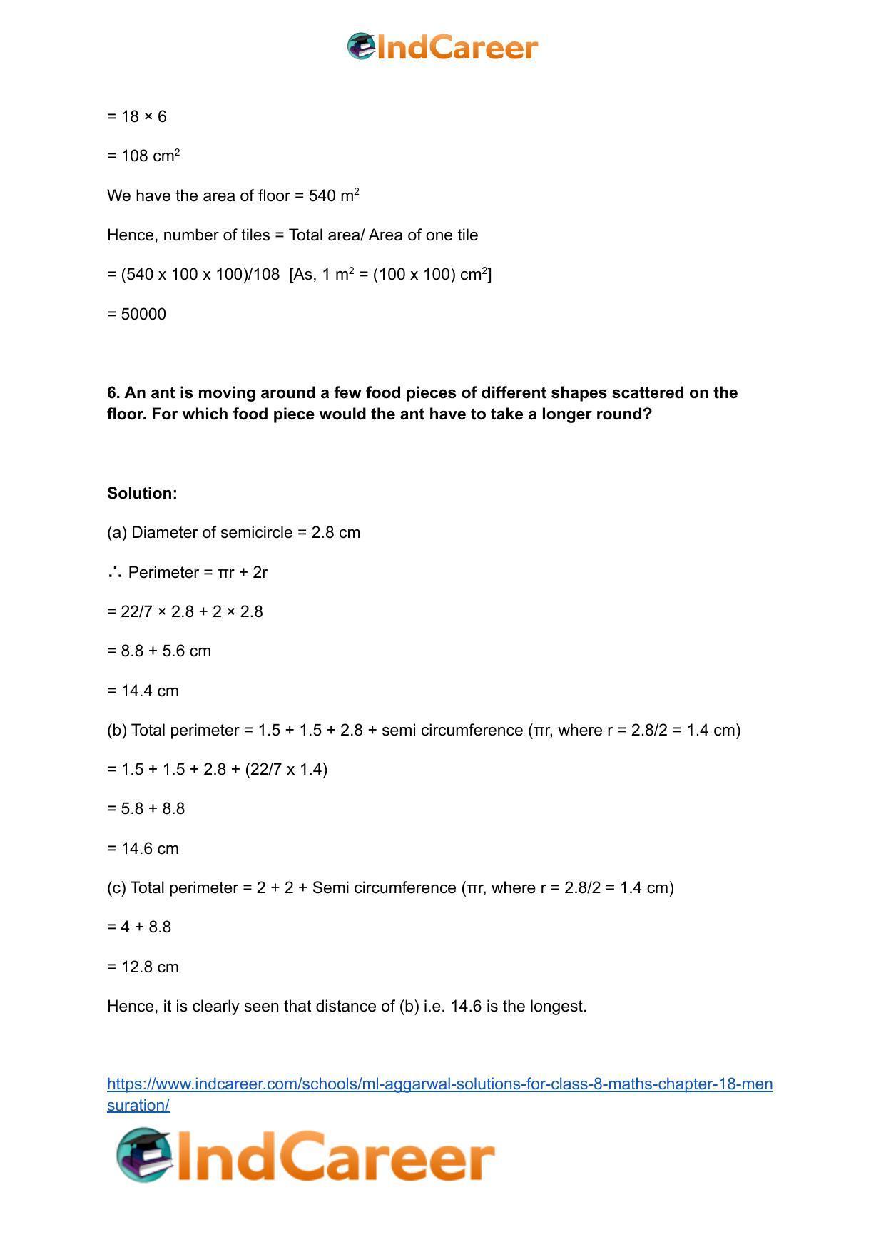 ML Aggarwal Solutions for Class 8 Maths Chapter 18- Mensuration - Page 6