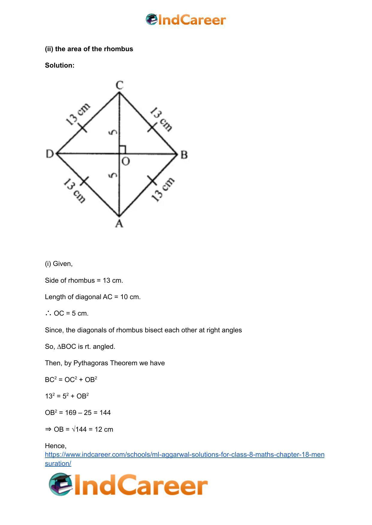 ML Aggarwal Solutions for Class 8 Maths Chapter 18- Mensuration - Page 13