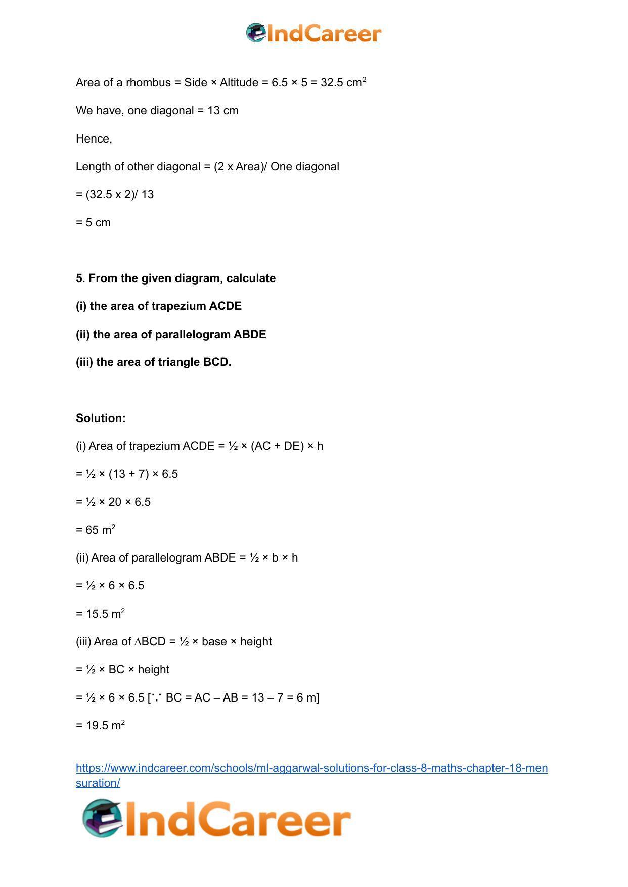 ML Aggarwal Solutions for Class 8 Maths Chapter 18- Mensuration - Page 16