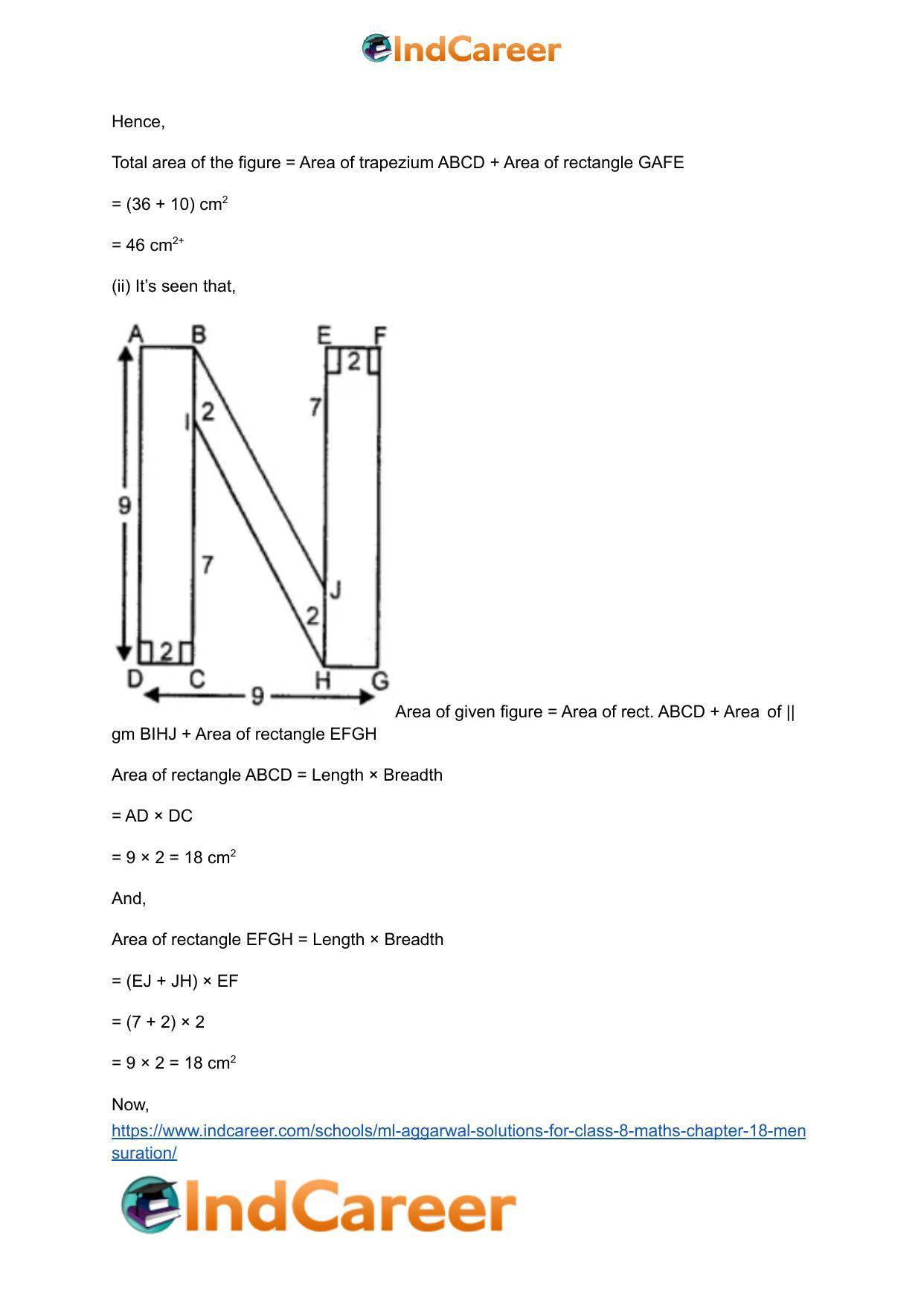 ML Aggarwal Solutions for Class 8 Maths Chapter 18- Mensuration - Page 21