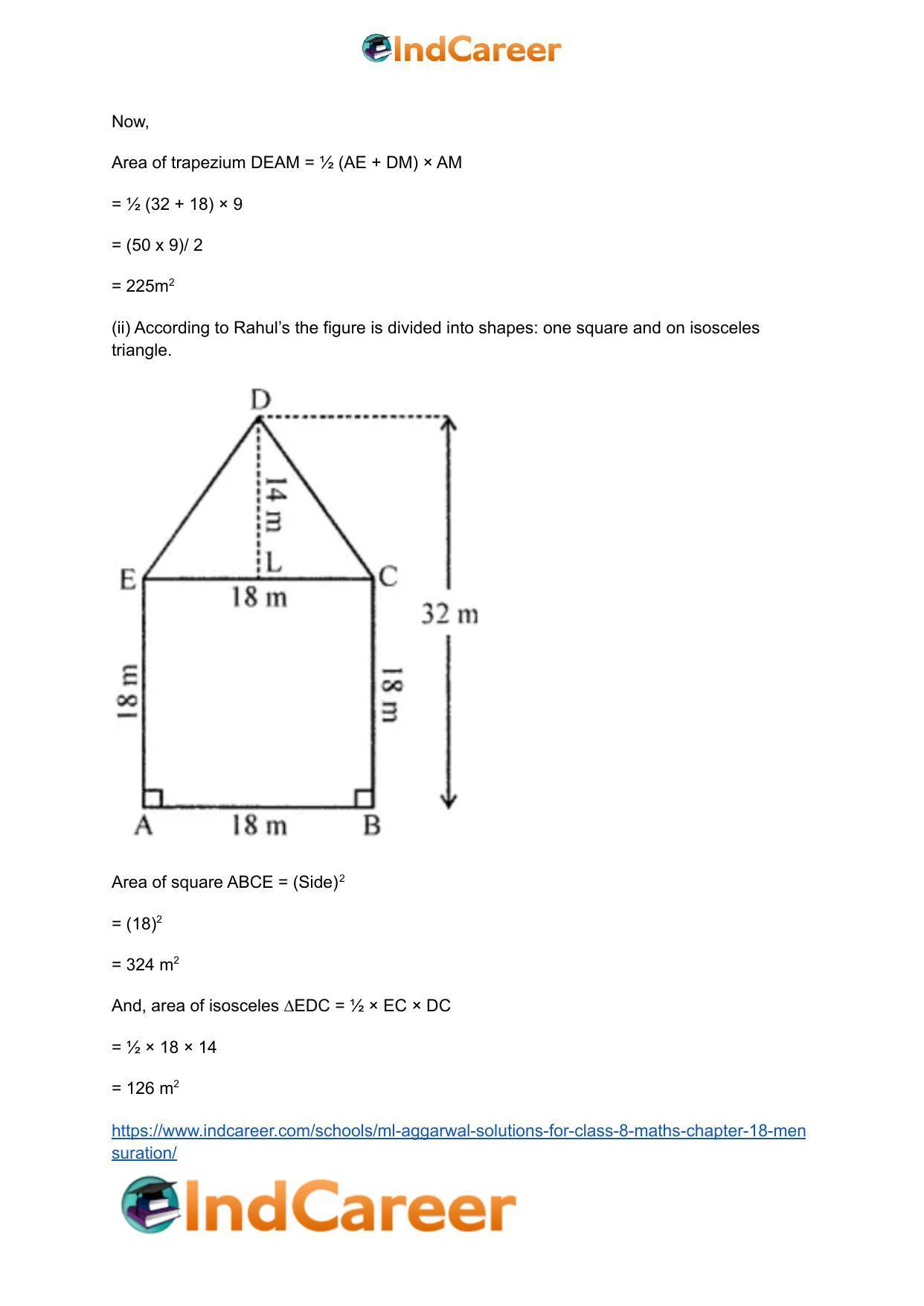 ML Aggarwal Solutions for Class 8 Maths Chapter 18- Mensuration - Page 27