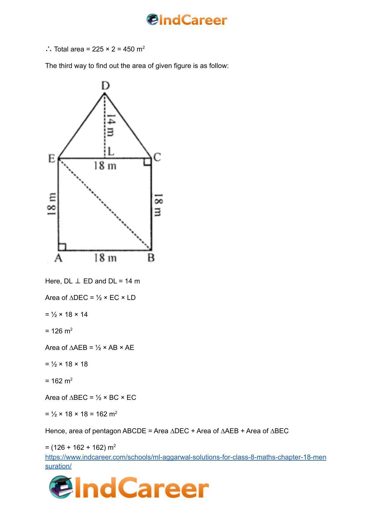 ML Aggarwal Solutions for Class 8 Maths Chapter 18- Mensuration - Page 28