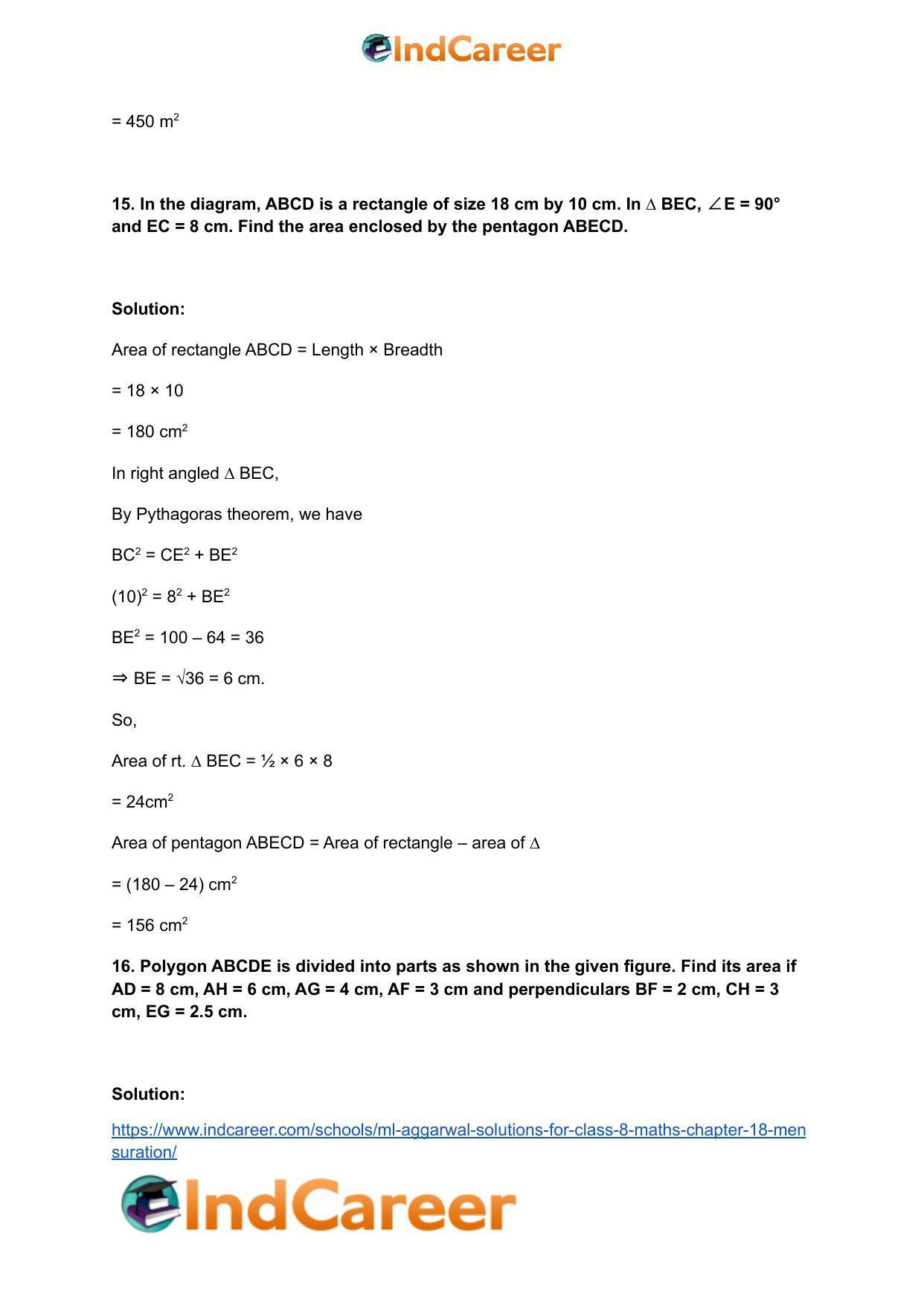 ML Aggarwal Solutions for Class 8 Maths Chapter 18- Mensuration - Page 29