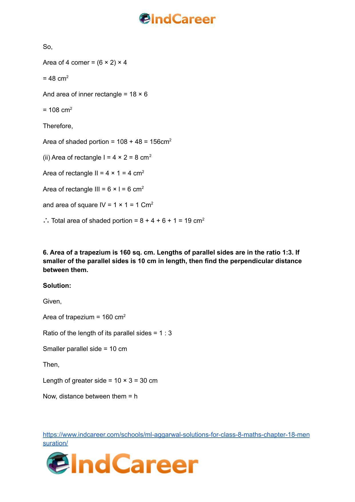 ML Aggarwal Solutions for Class 8 Maths Chapter 18- Mensuration - Page 61