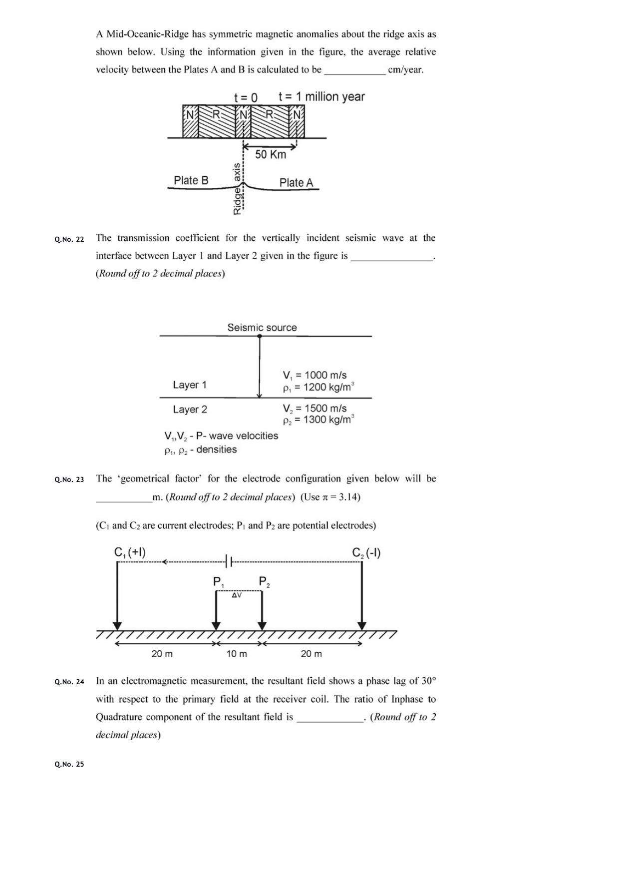 GATE 2020 Geology and Geophysics (GG) Question Paper - Page 6