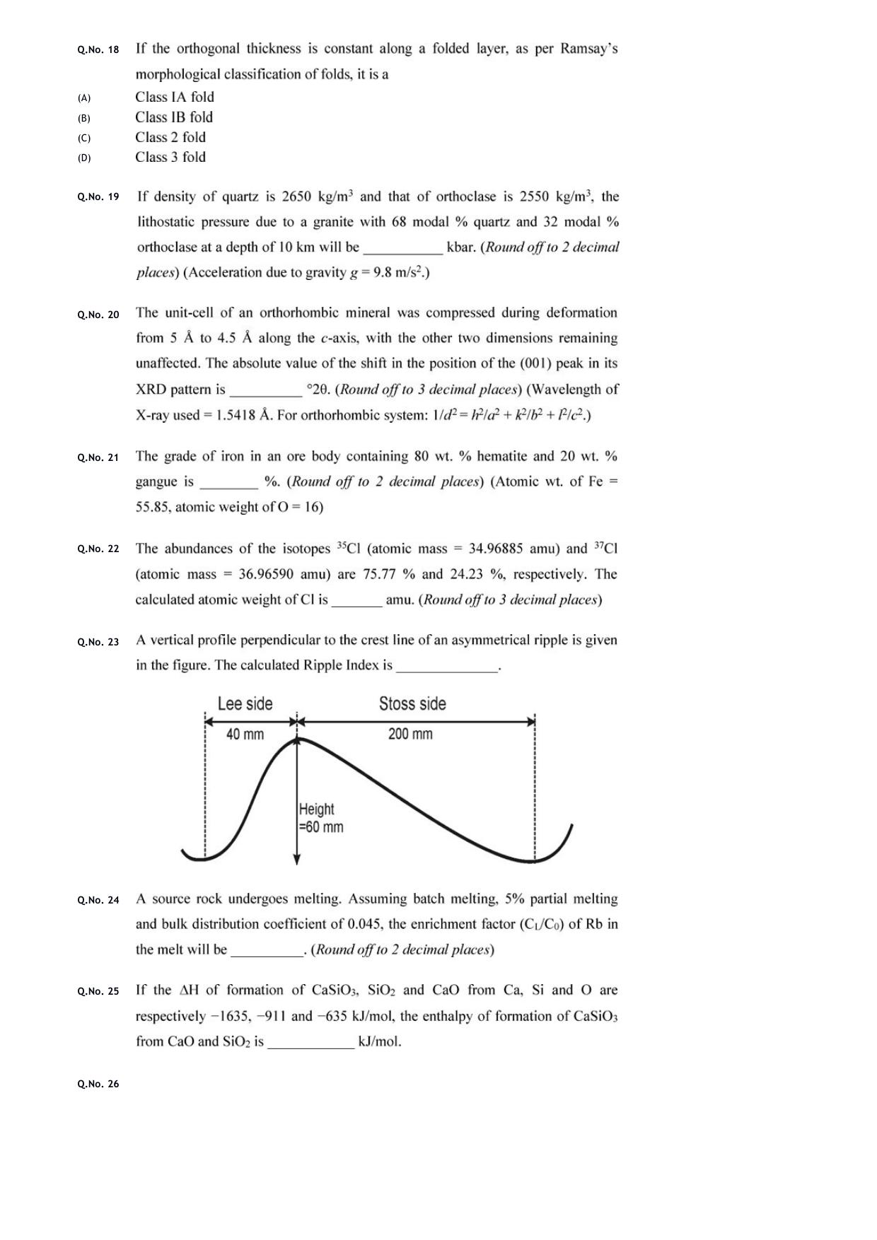 GATE 2020 Geology and Geophysics (GG) Question Paper - Page 11