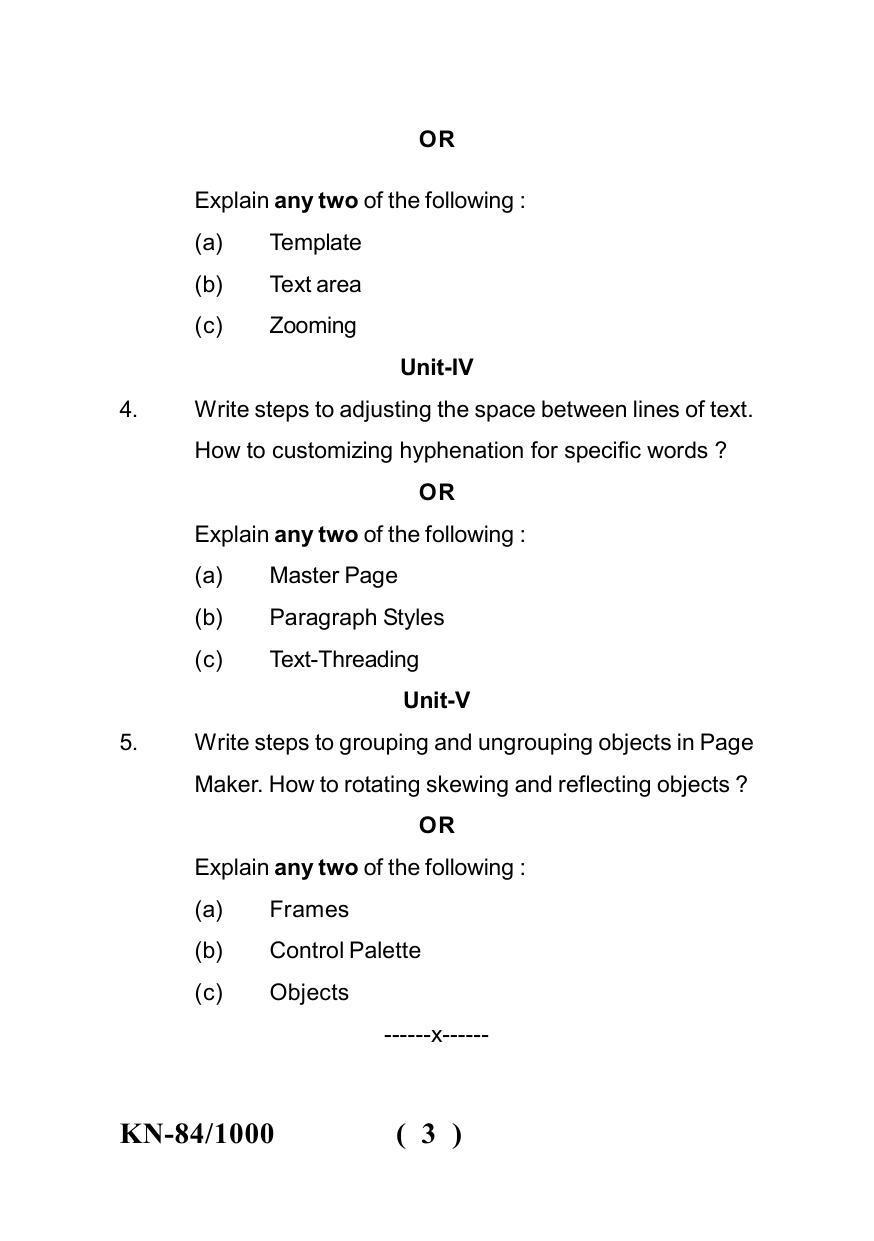 Sarguja University Question Paper - 2022 :   B.A. Part Two (10+2+3) 3 Y DC Computer Application II - Page 3