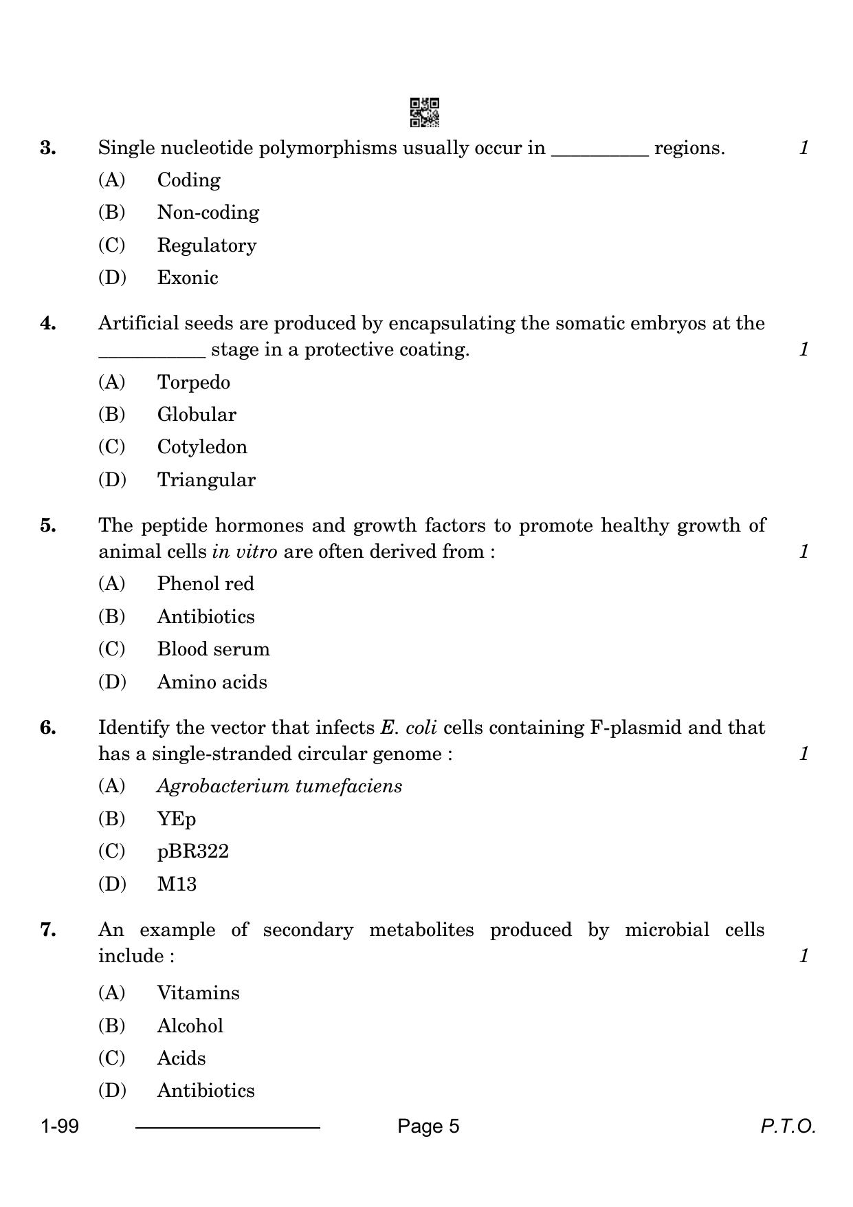 CBSE Class 12 Biotechnology 2024 Question Paper - Page 5