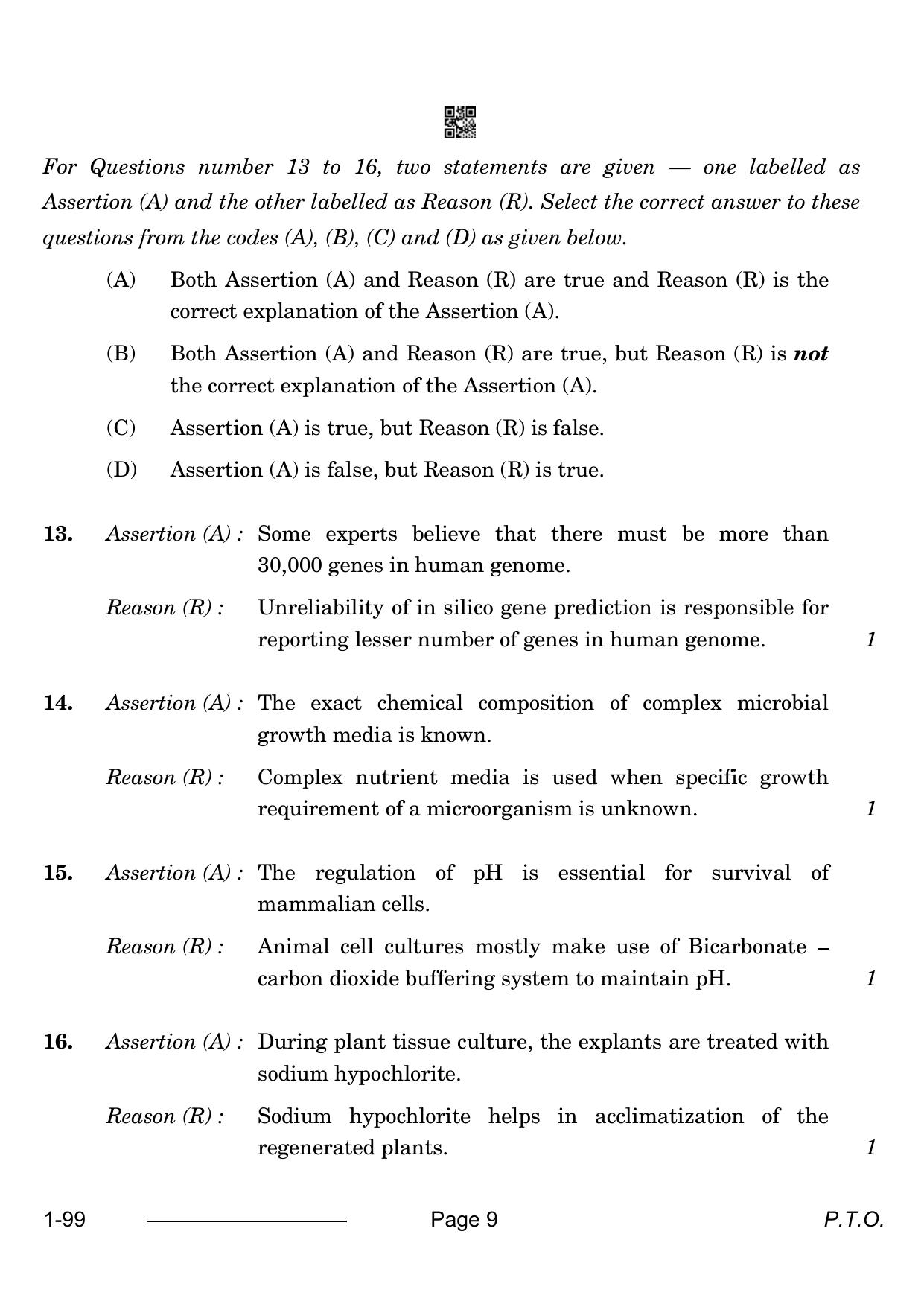 CBSE Class 12 Biotechnology 2024 Question Paper - Page 9