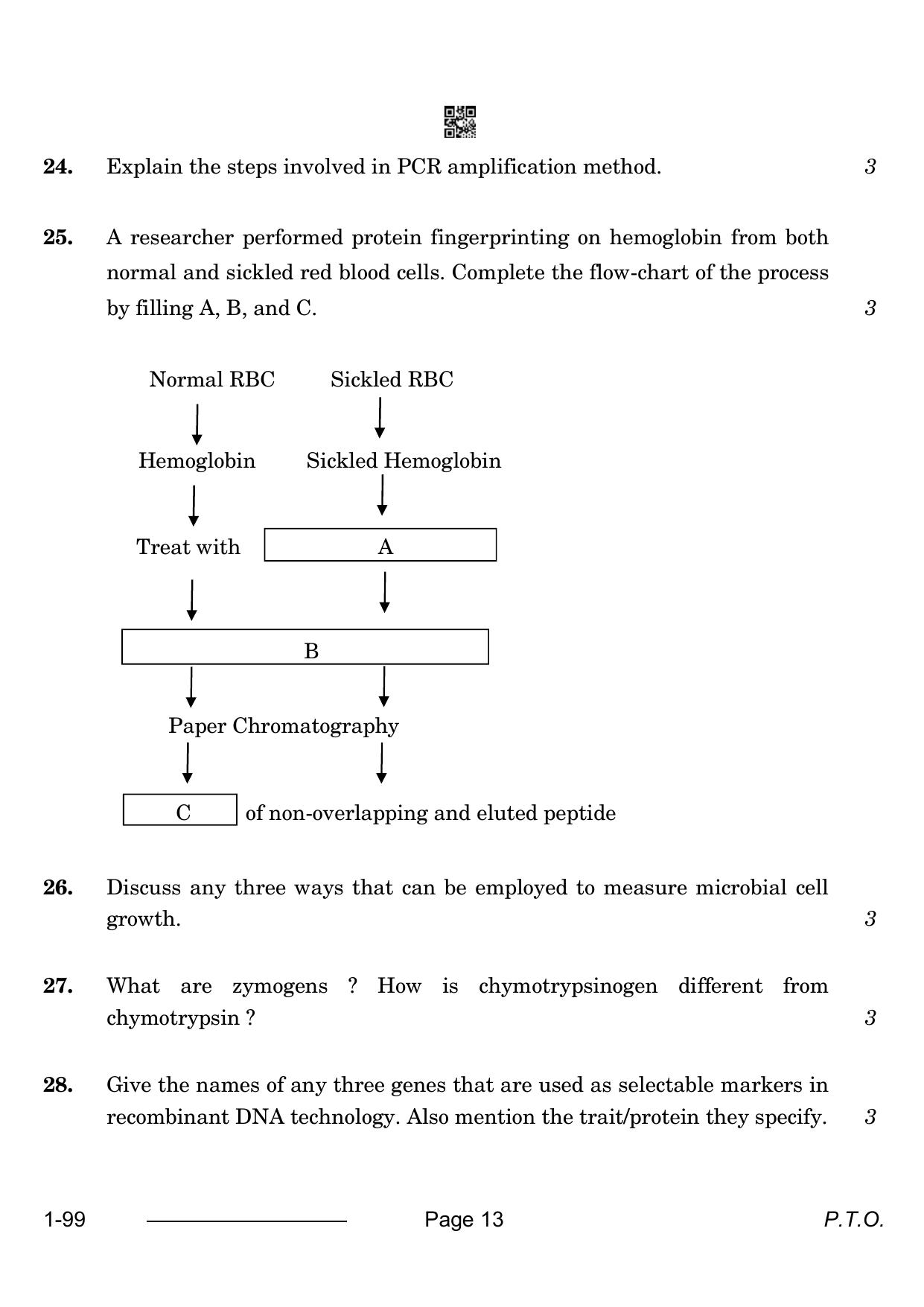 CBSE Class 12 Biotechnology 2024 Question Paper - Page 13