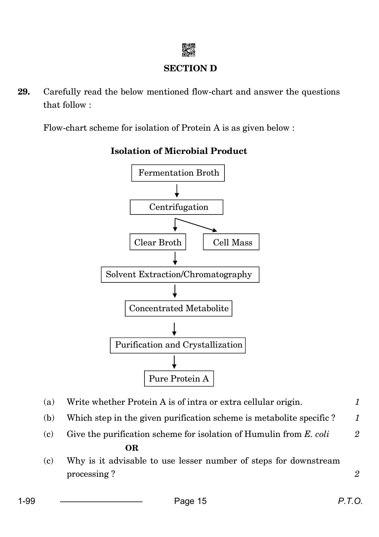 CBSE Class 12 Biotechnology 2024 Question Paper - Page 15