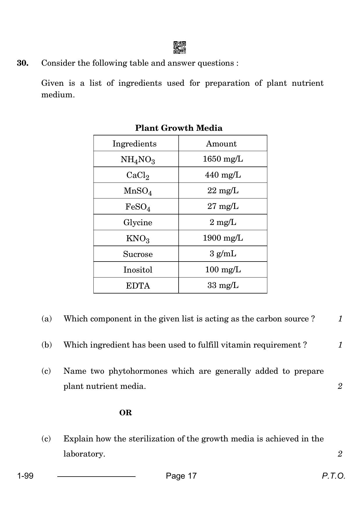 CBSE Class 12 Biotechnology 2024 Question Paper - Page 17