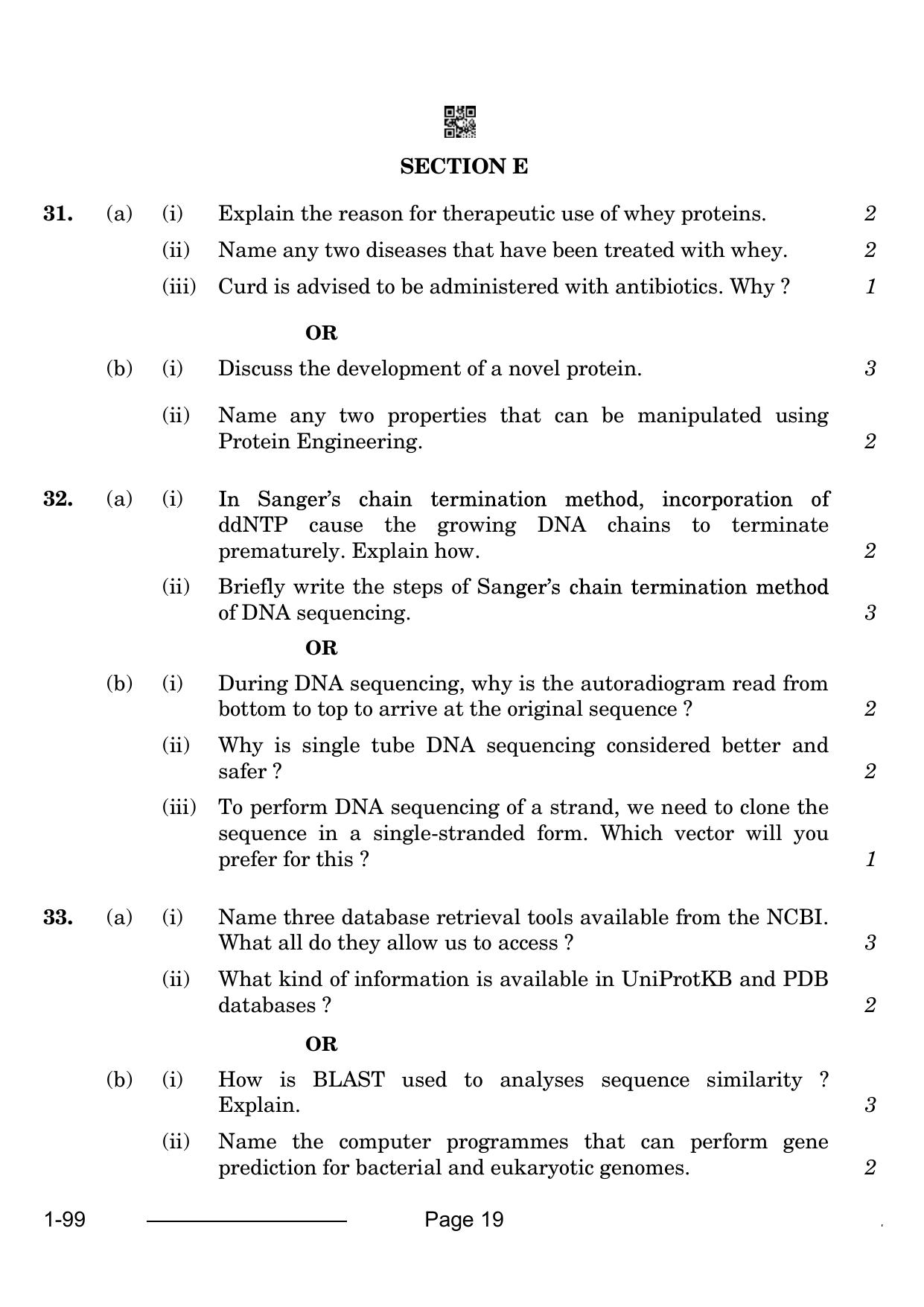 CBSE Class 12 Biotechnology 2024 Question Paper - Page 19