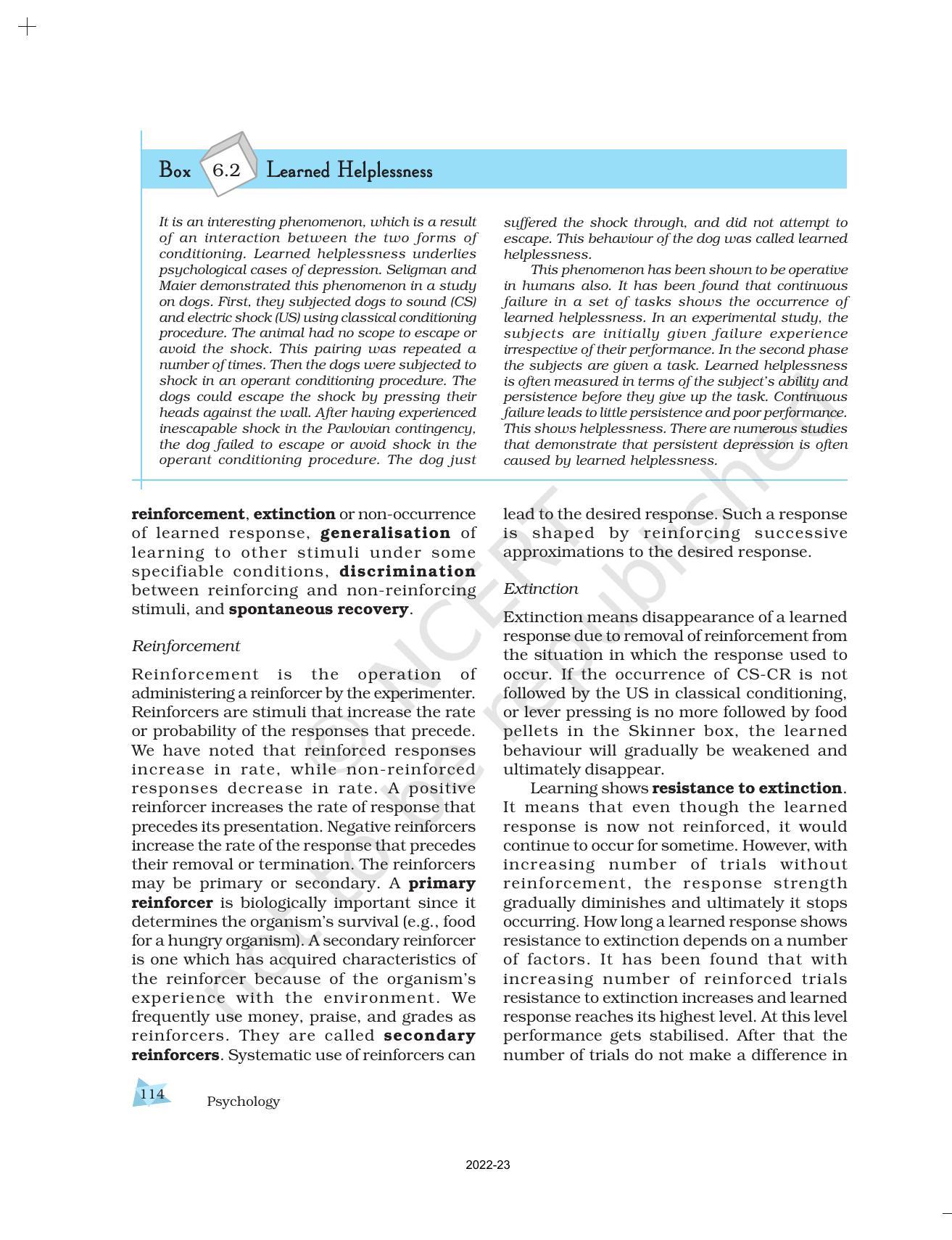 NCERT Book for Class 11 Psychology Chapter 6 Learning - Page 8