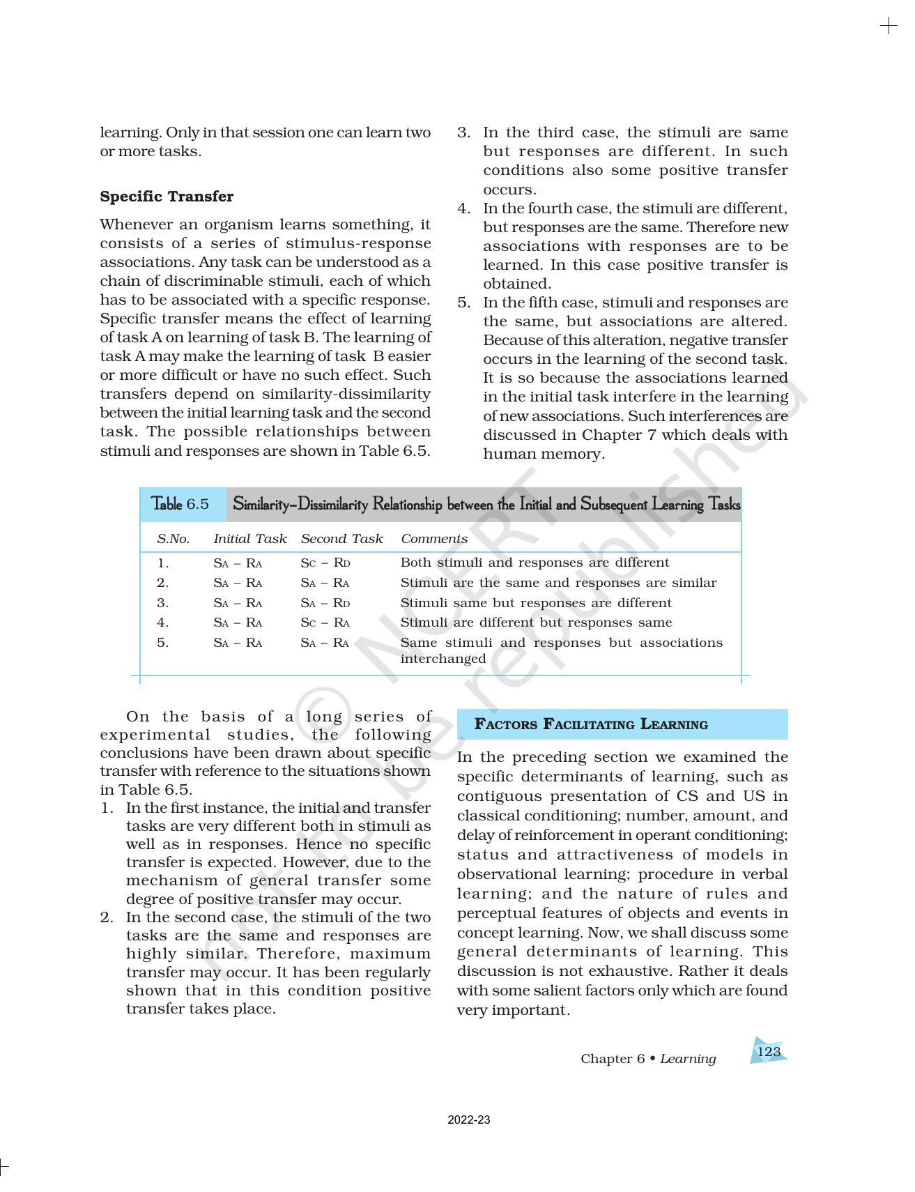 NCERT Book for Class 11 Psychology Chapter 6 Learning - Page 17
