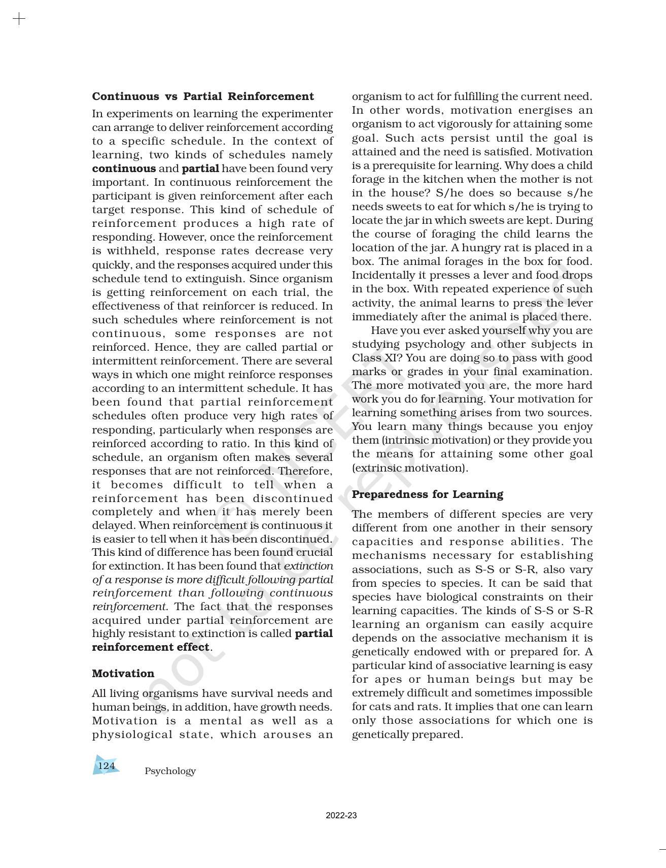 NCERT Book for Class 11 Psychology Chapter 6 Learning - Page 18