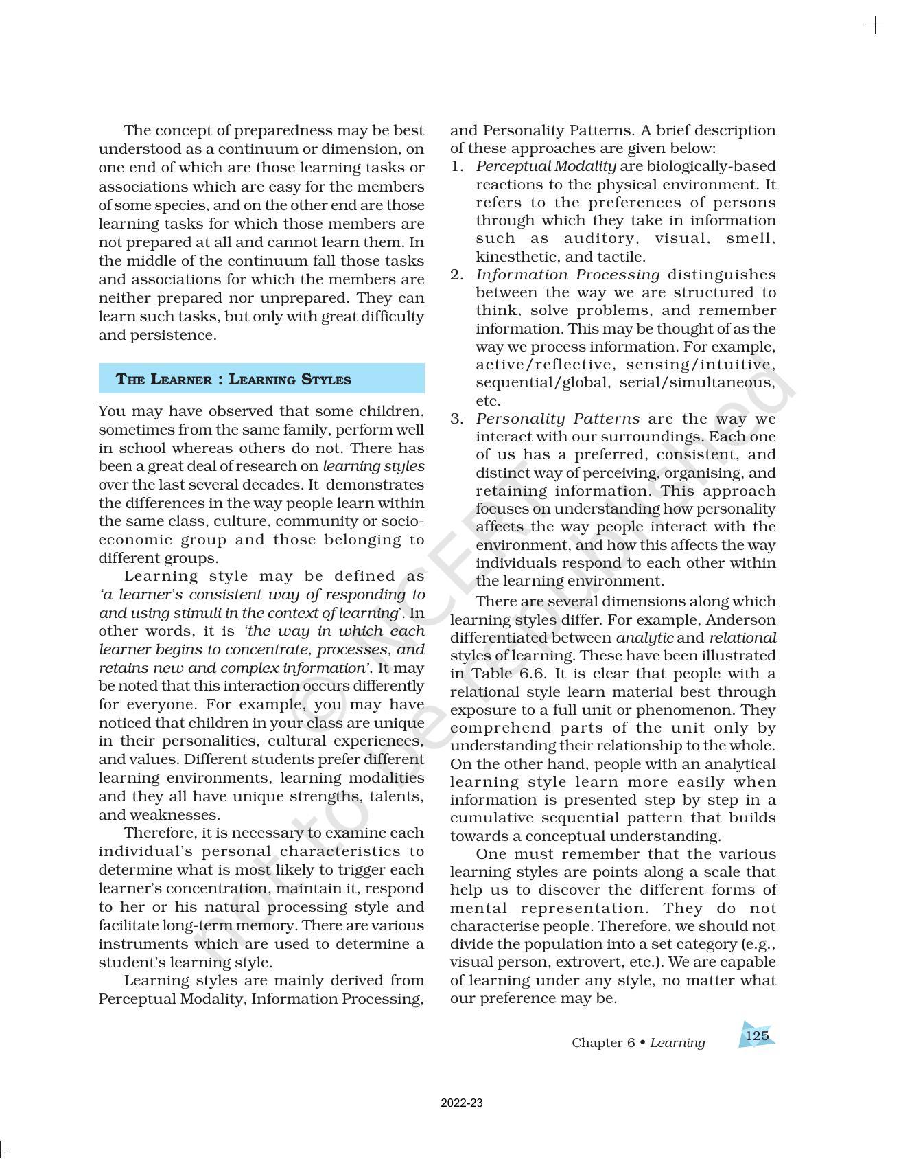 NCERT Book for Class 11 Psychology Chapter 6 Learning - Page 19