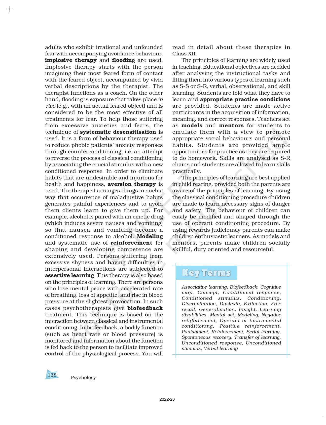 NCERT Book for Class 11 Psychology Chapter 6 Learning - Page 22
