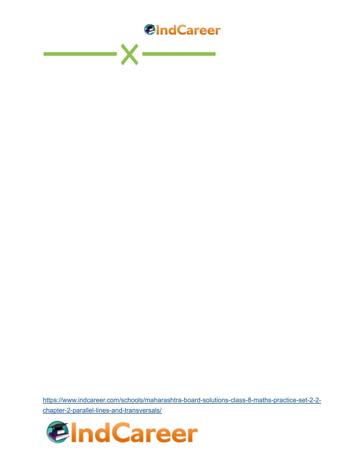 Maharashtra Board Solutions Class 8-Maths (Practice Set 2.2): Chapter 2- Parallel Lines and Transversals - Page 11