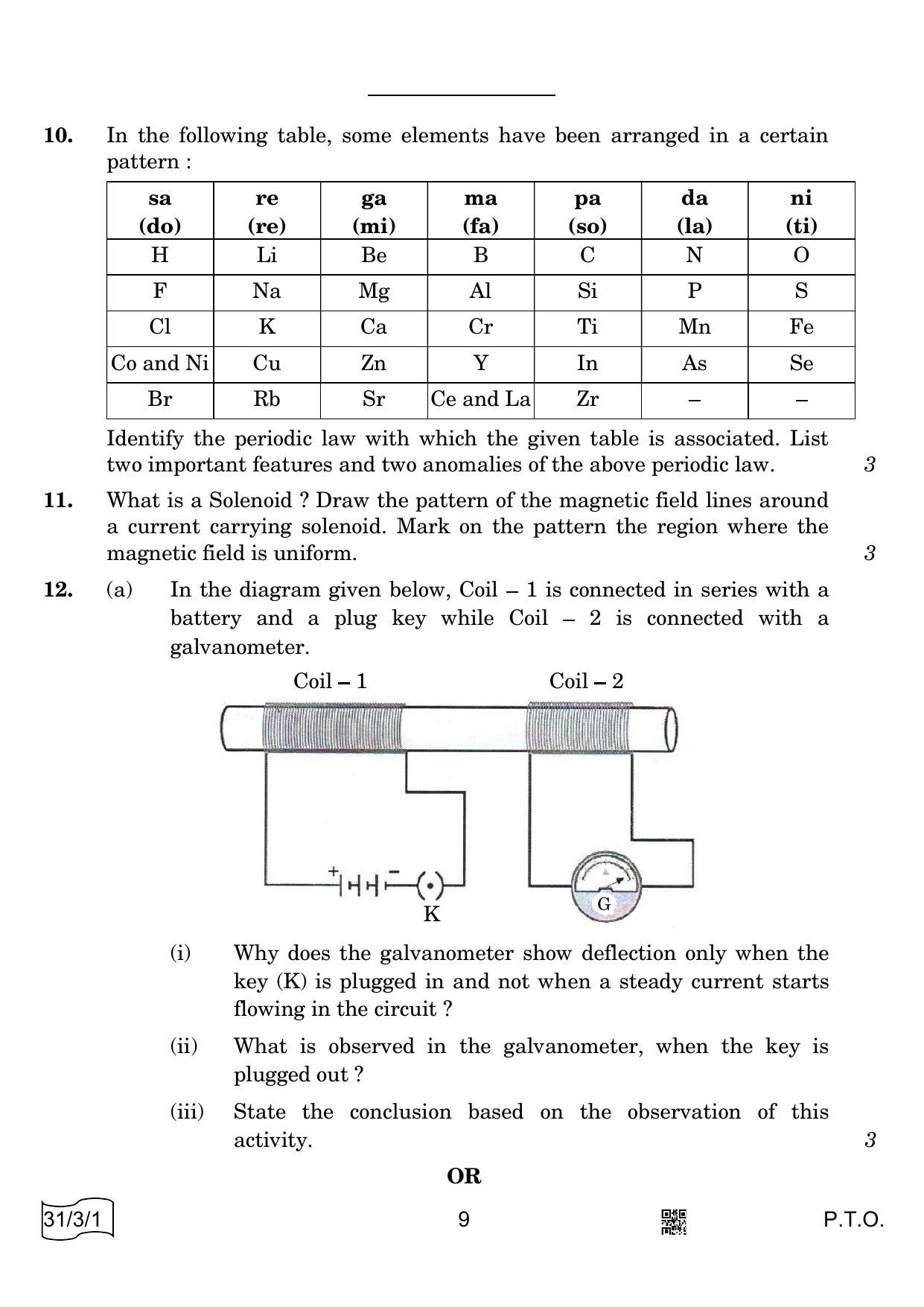 CBSE Class 10 31-3-1 Science 2022 Question Paper - Page 9