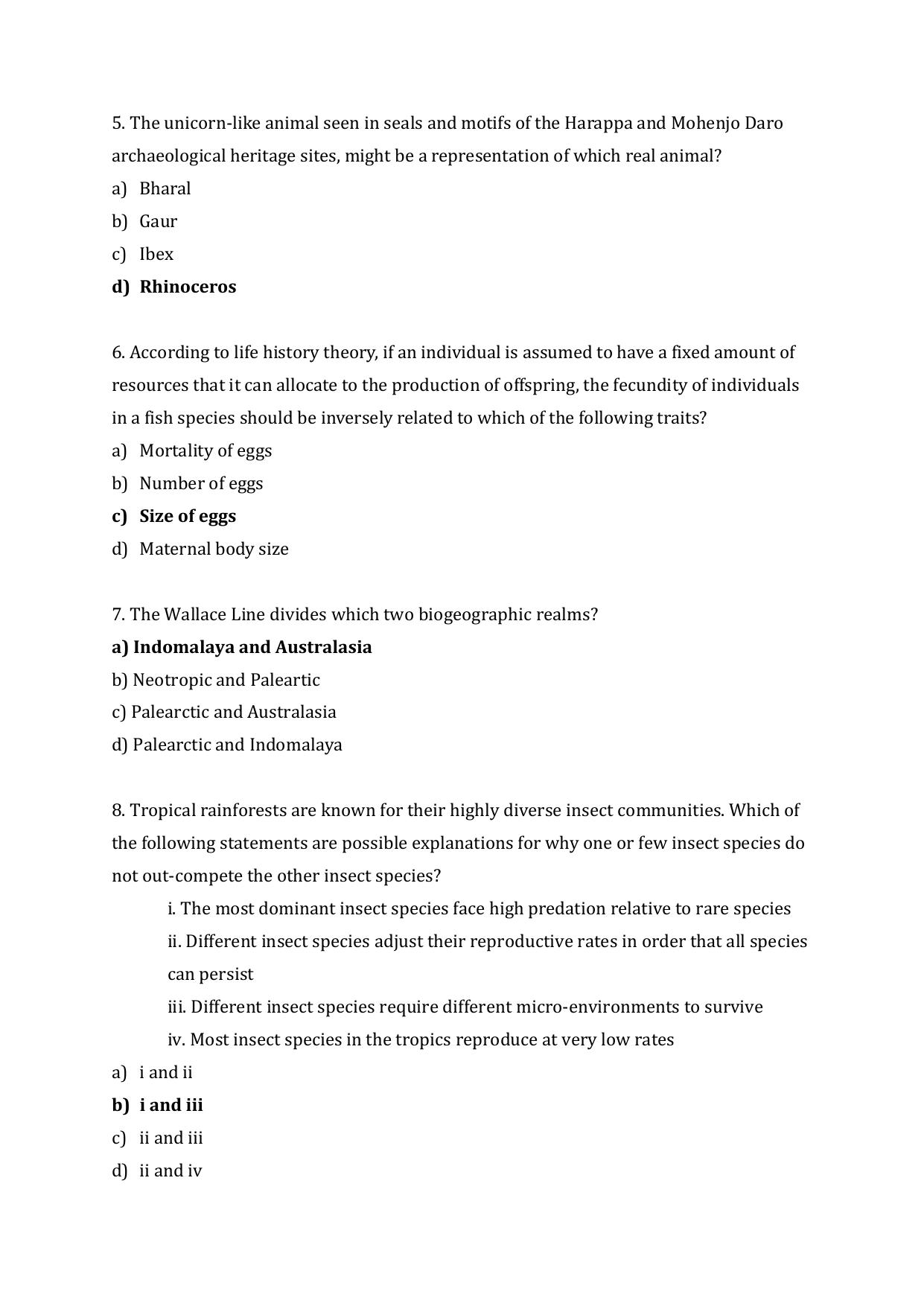 JGEEBILS Wildlife Biology & Conservation Question Paper 2020 - Page 21