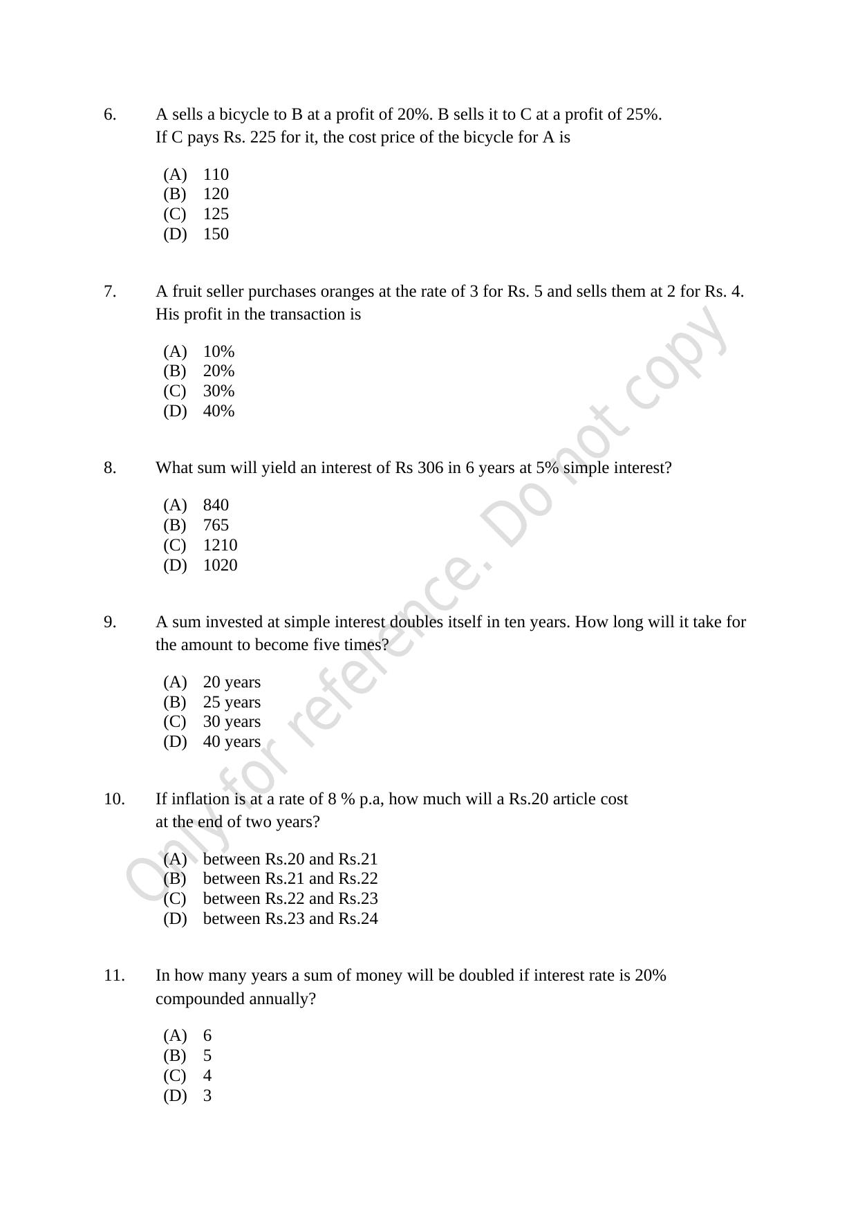 CUSAT CAT 2021 B.Voc Question Paper - Page 2