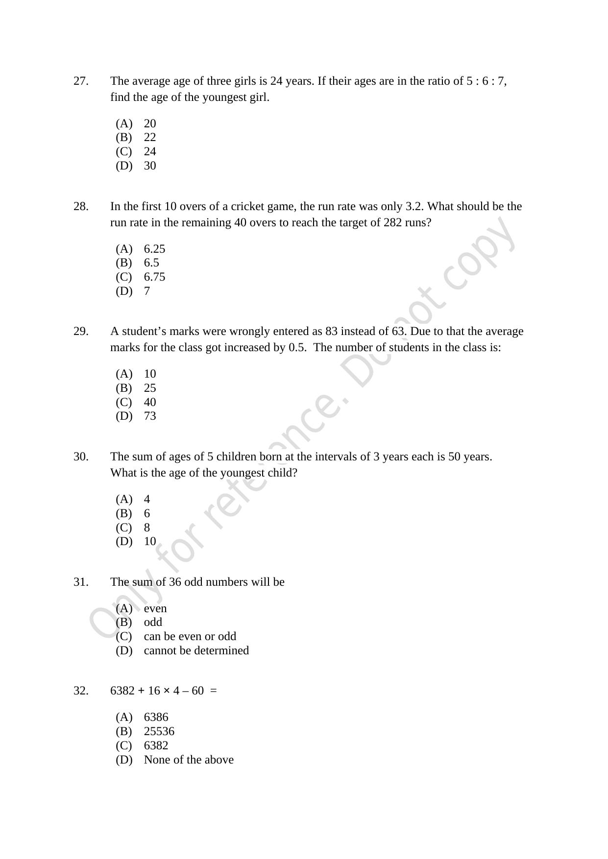 CUSAT CAT 2021 B.Voc Question Paper - Page 6