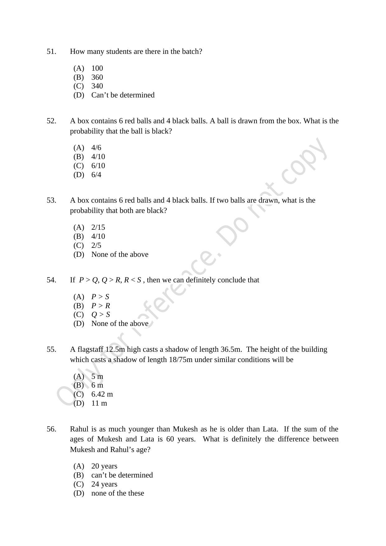 CUSAT CAT 2021 B.Voc Question Paper - Page 11
