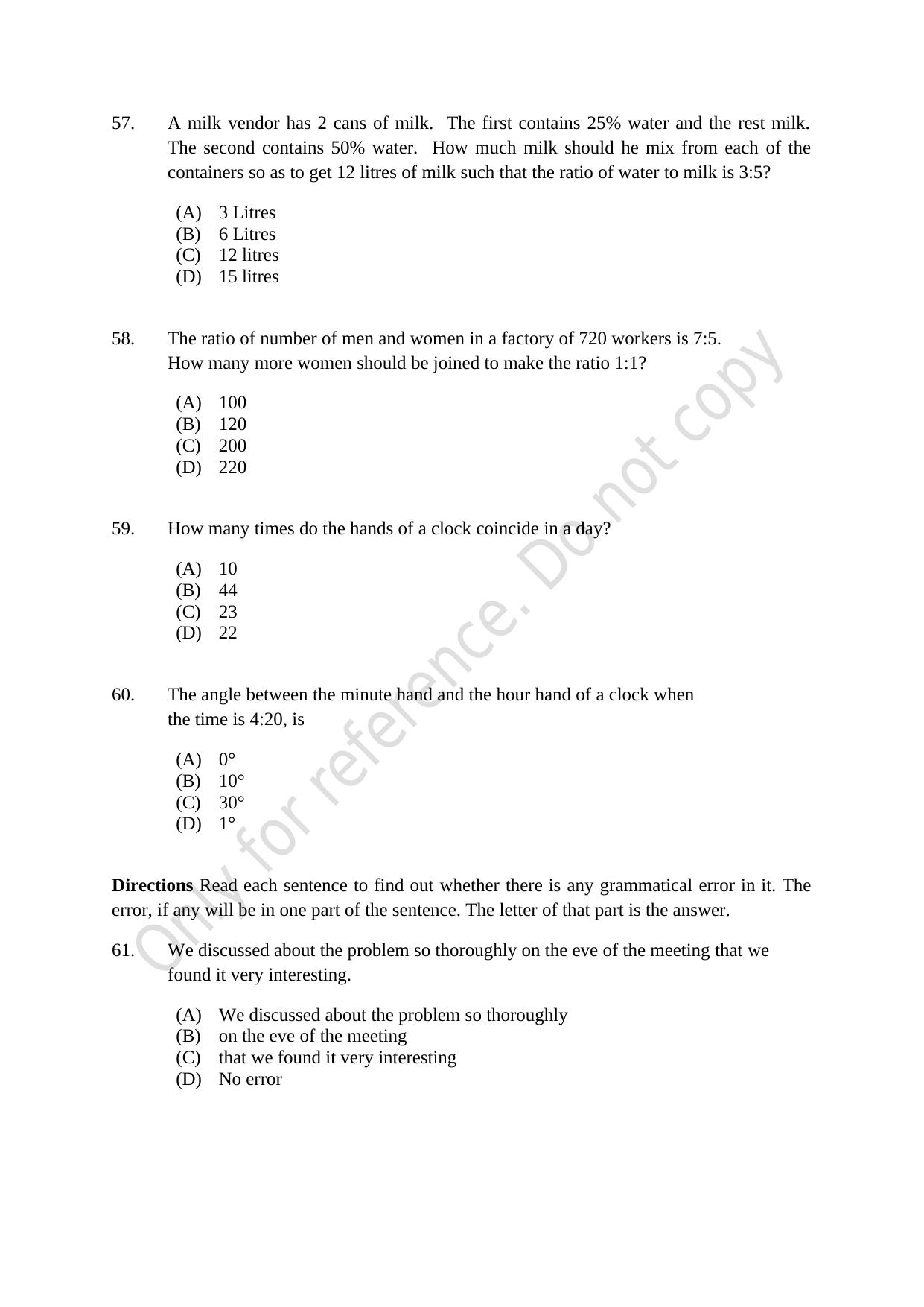 CUSAT CAT 2021 B.Voc Question Paper - Page 12