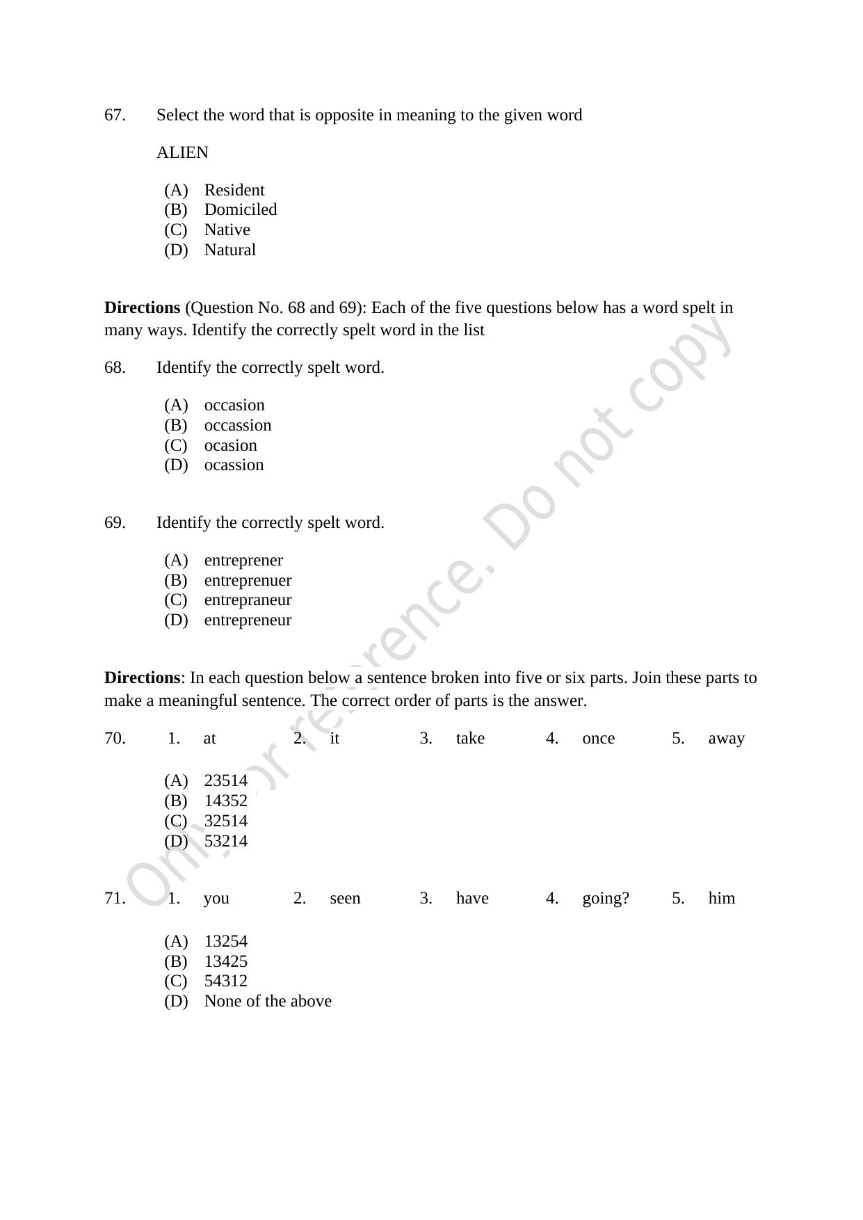 CUSAT CAT 2021 B.Voc Question Paper - Page 14