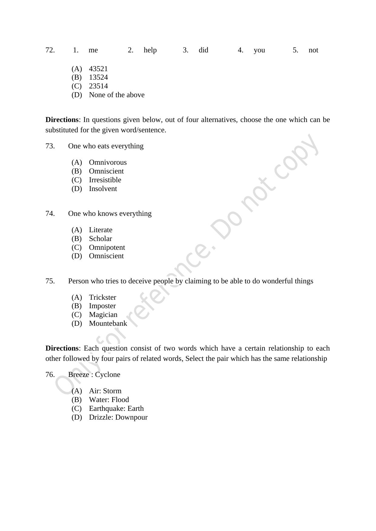 CUSAT CAT 2021 B.Voc Question Paper - Page 15