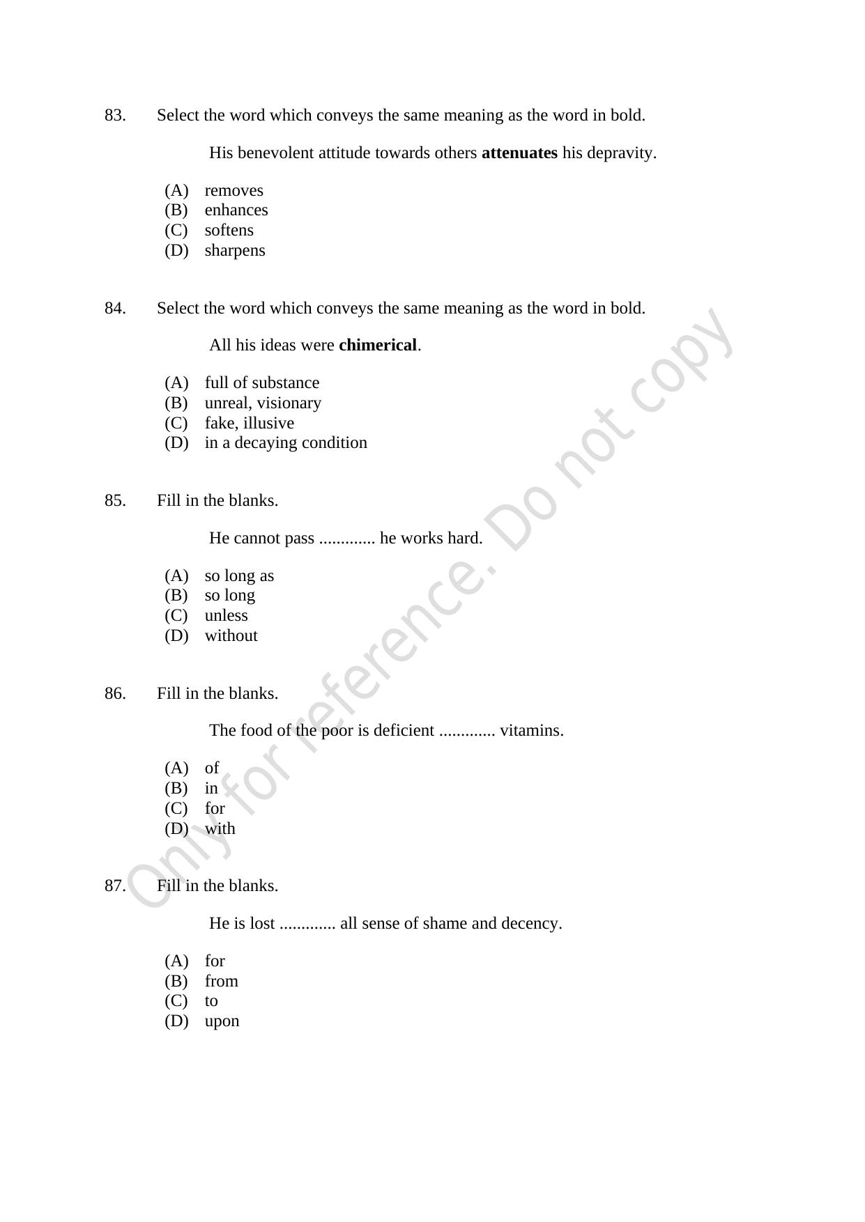 CUSAT CAT 2021 B.Voc Question Paper - Page 18