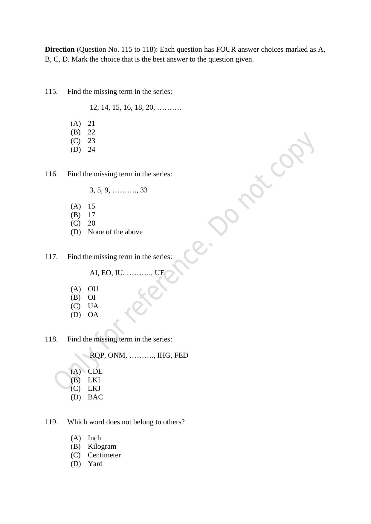 CUSAT CAT 2021 B.Voc Question Paper - Page 28