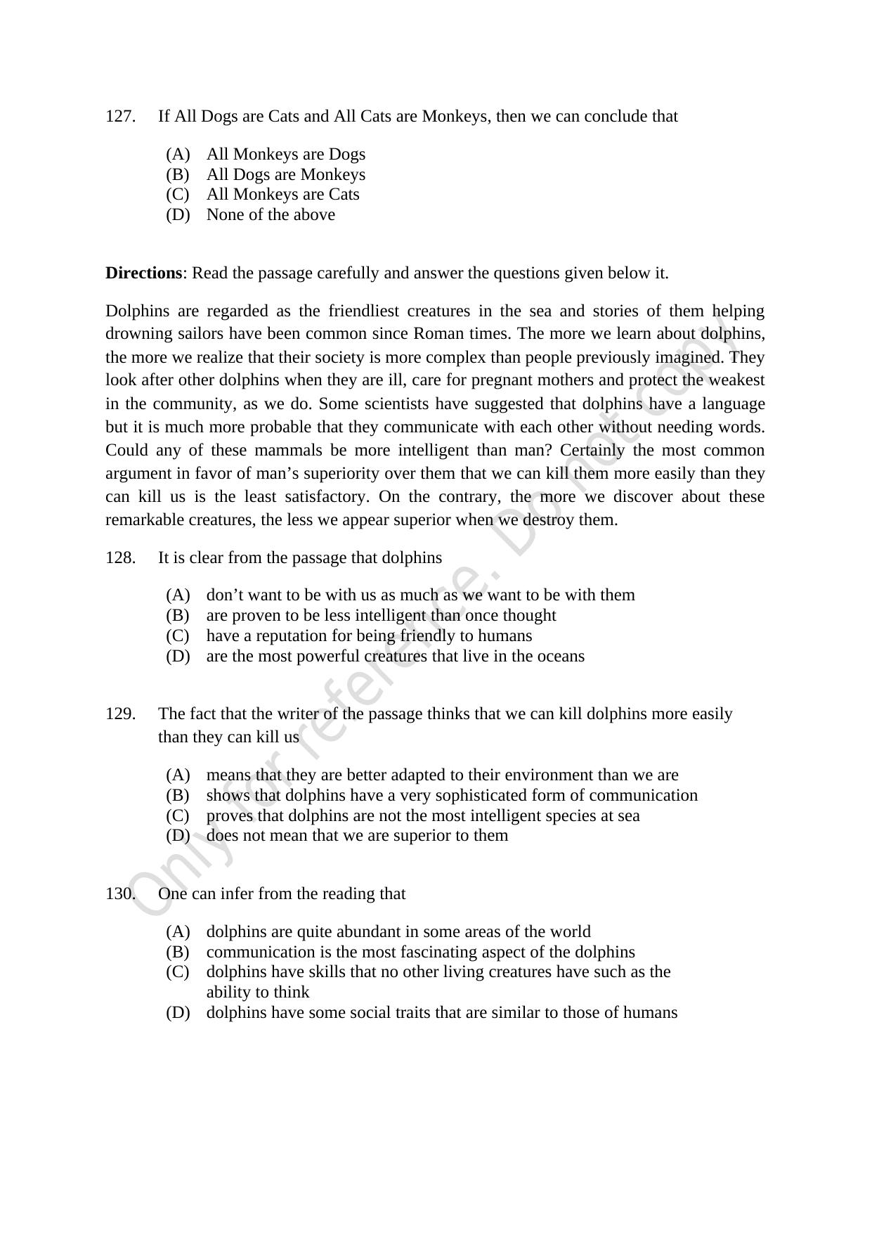 CUSAT CAT 2021 B.Voc Question Paper - Page 31