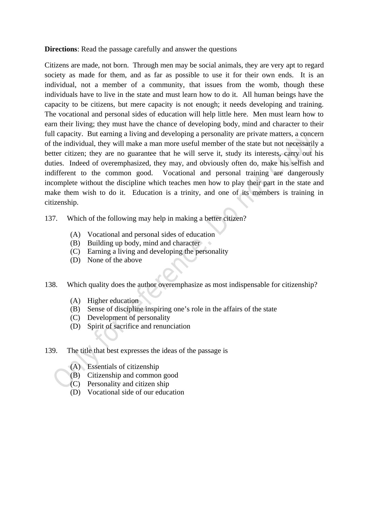 CUSAT CAT 2021 B.Voc Question Paper - Page 34