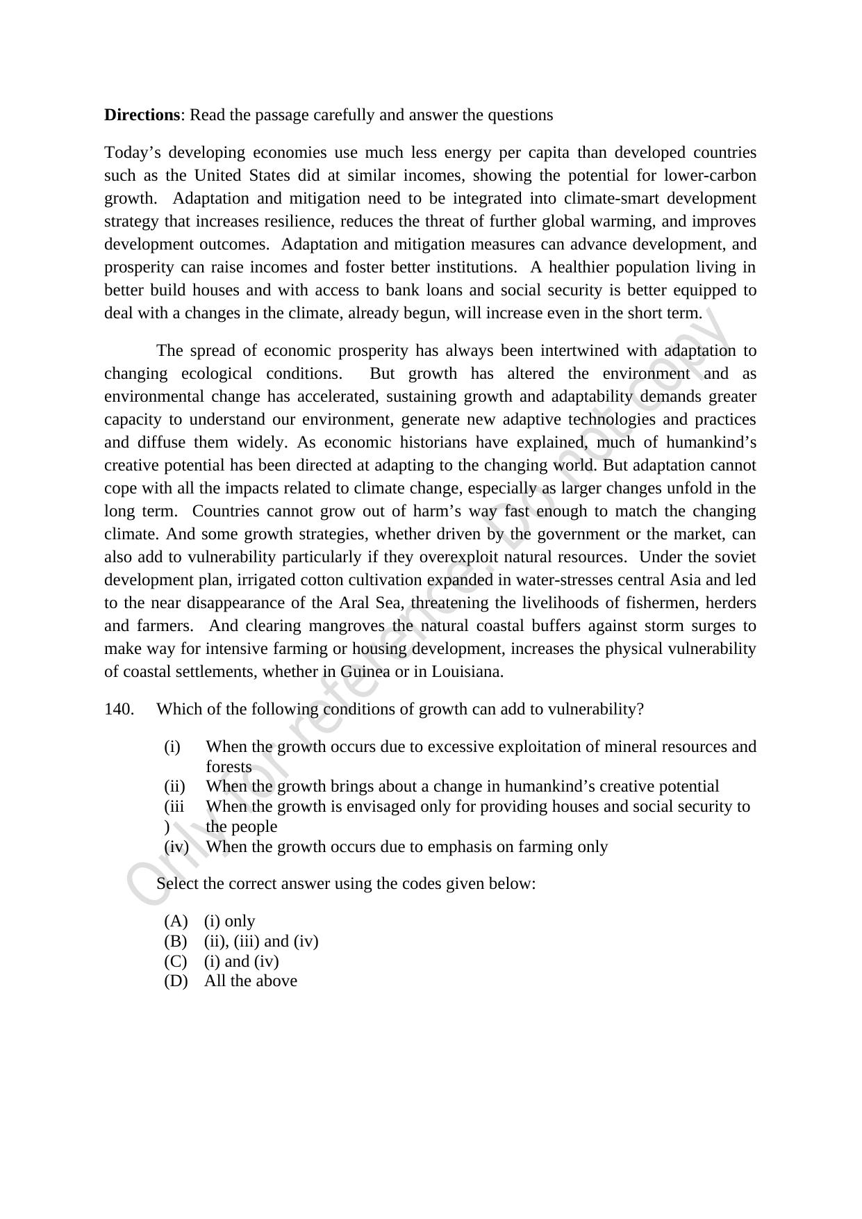 CUSAT CAT 2021 B.Voc Question Paper - Page 35