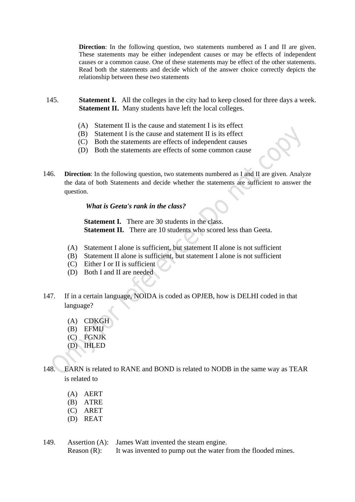 CUSAT CAT 2021 B.Voc Question Paper - Page 37