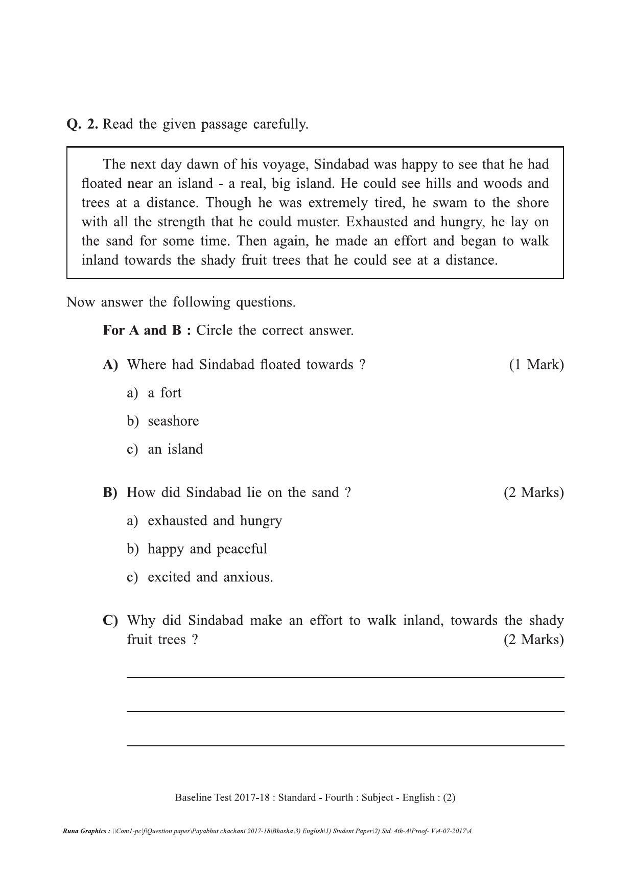 Maharashtra Board Class 4 English इंग्रजी Set A (संच-अ) Question Bank - Page 2