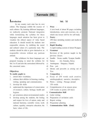 Maharashtra HSC Kannada Syllabus 