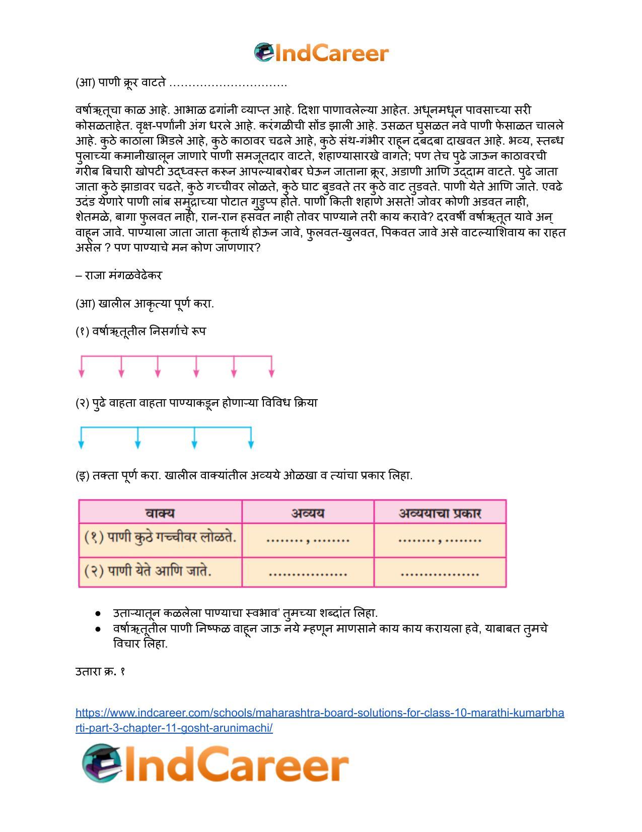 Maharashtra Board Solutions for Class 10- Marathi Kumarbharti (Part- 3): Chapter 11- गोष्ट अरुणिमाची - Page 11