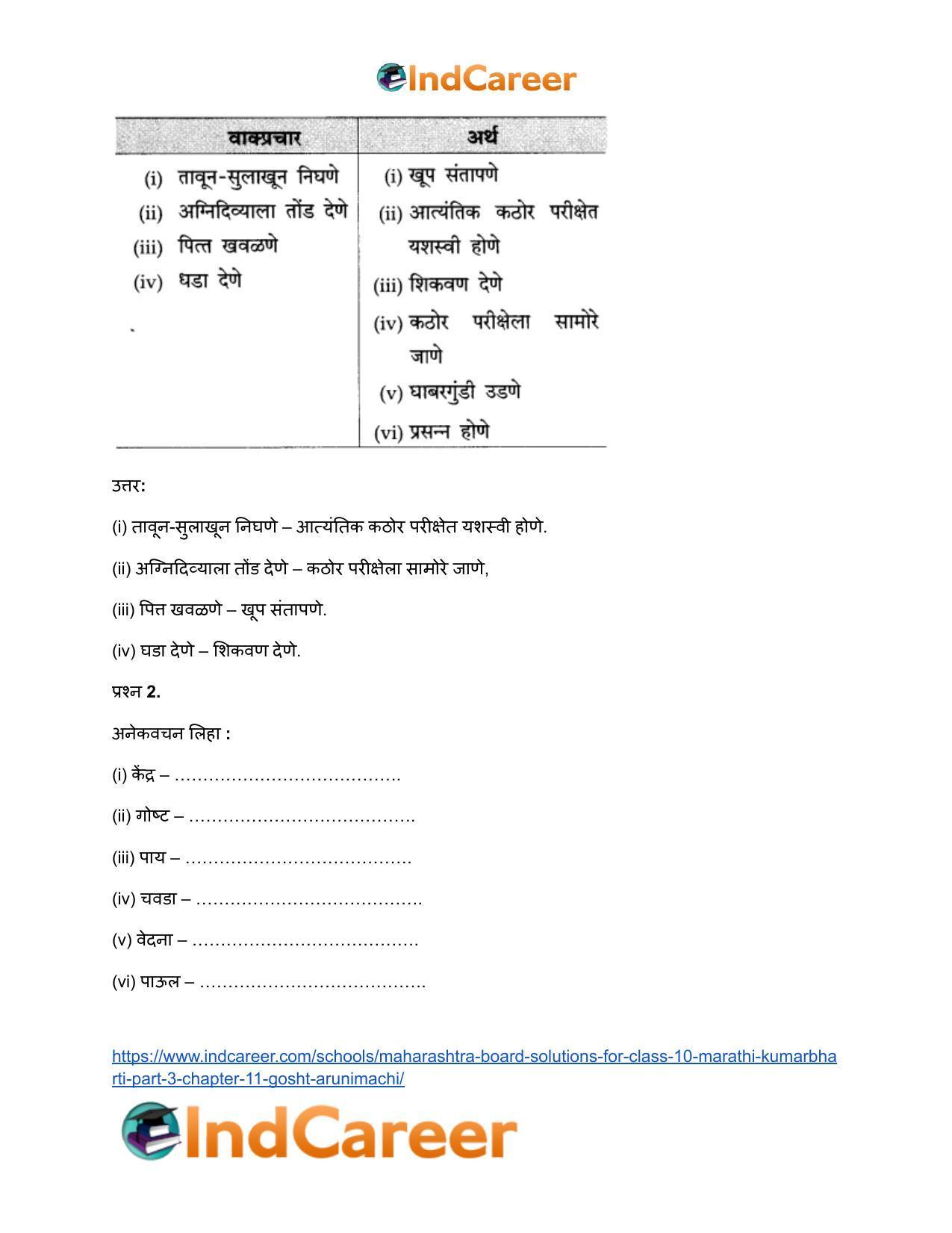 Maharashtra Board Solutions for Class 10- Marathi Kumarbharti (Part- 3): Chapter 11- गोष्ट अरुणिमाची - Page 26