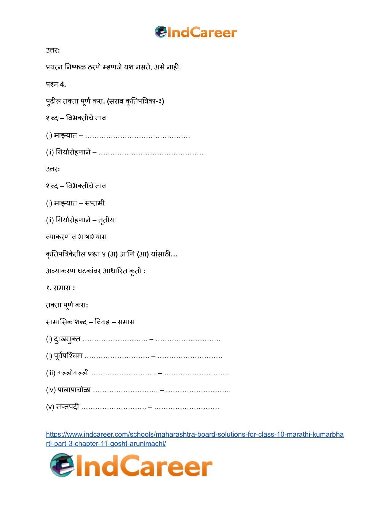 Maharashtra Board Solutions for Class 10- Marathi Kumarbharti (Part- 3): Chapter 11- गोष्ट अरुणिमाची - Page 28