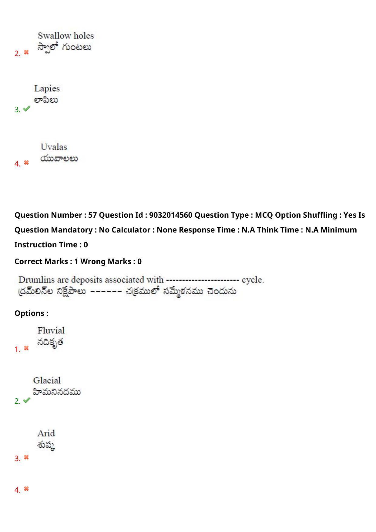 TS CPGET 2022 M.Sc Geography Question Paper with Answer Key - Page 42
