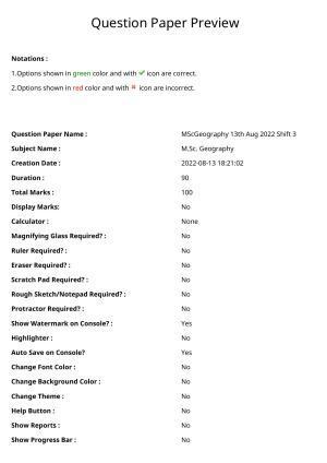 TS CPGET 2022 M.Sc Geography Question Paper with Answer Key