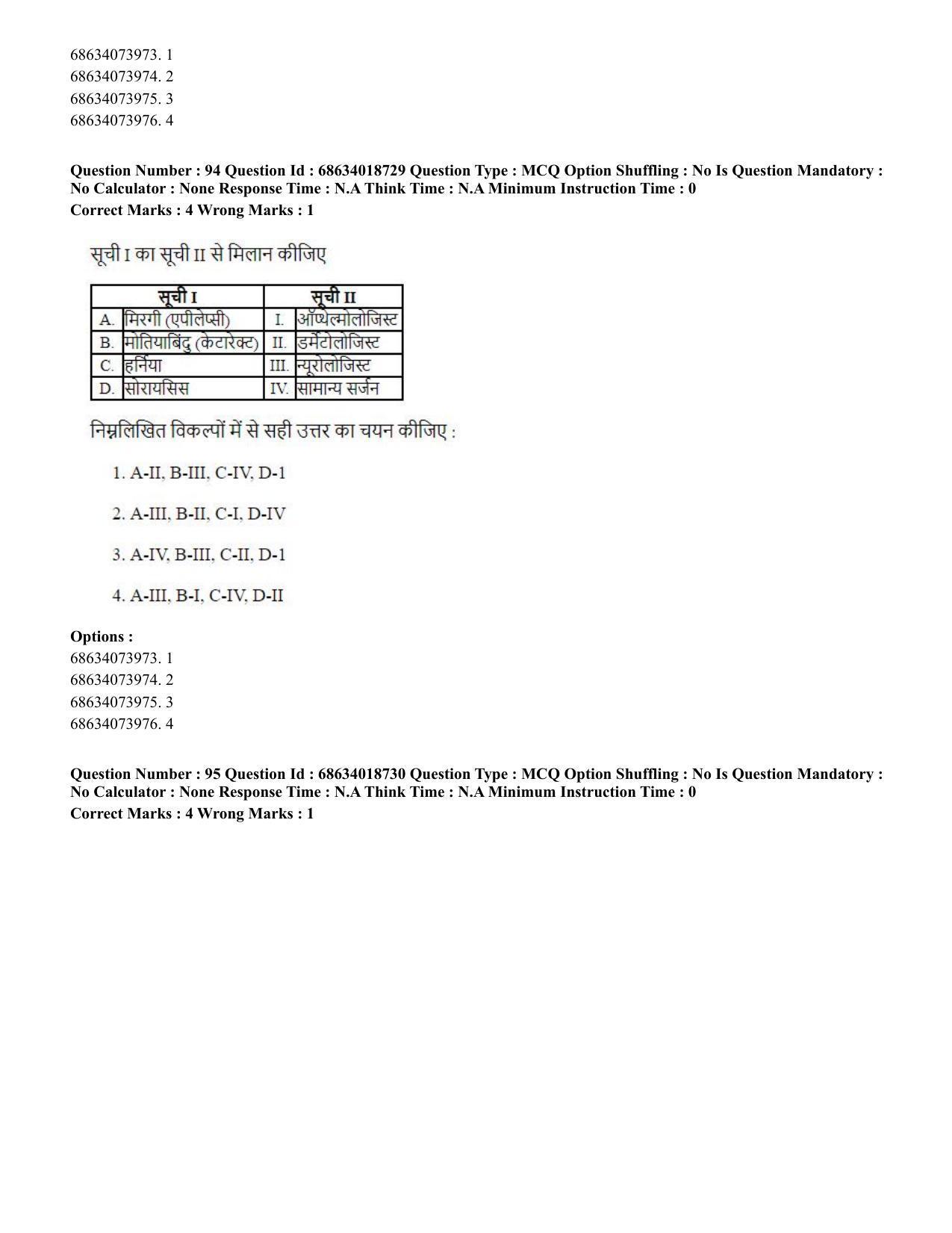 CUET PG 2023: COQP22 – Hospital Management(HINDI) - Shift 3 (13-06-2023) Question Paper - Page 92