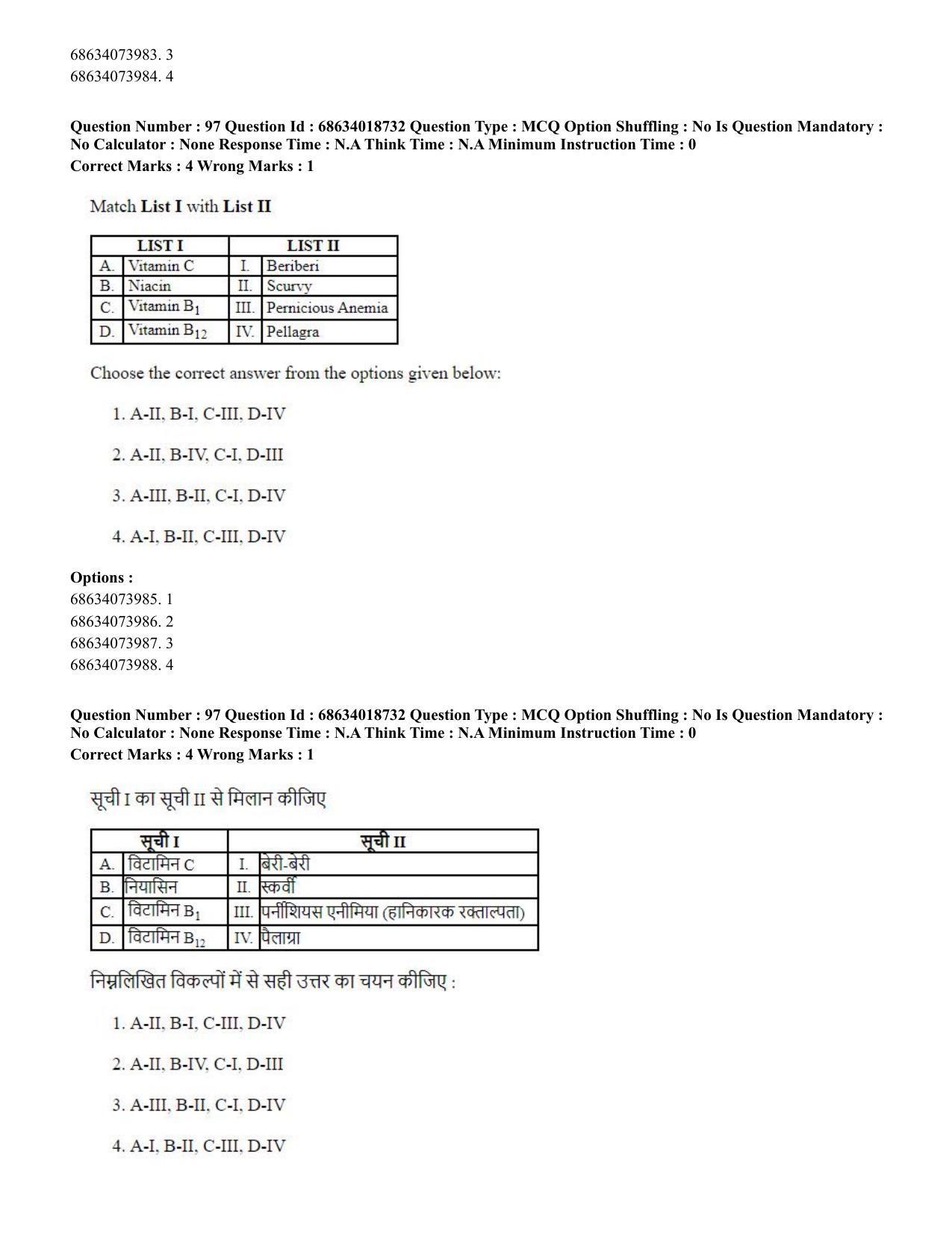 CUET PG 2023: COQP22 – Hospital Management(HINDI) - Shift 3 (13-06-2023) Question Paper - Page 95