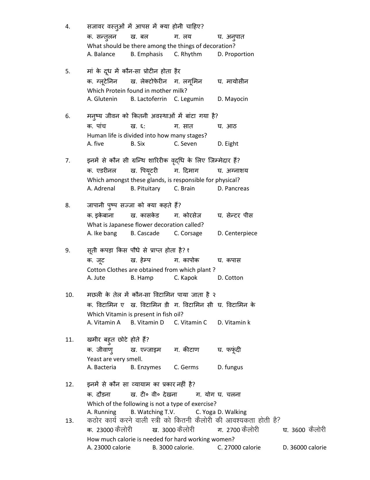 HPBOSE Class 10th Home Science Sample Question Papers 2025 - Page 2