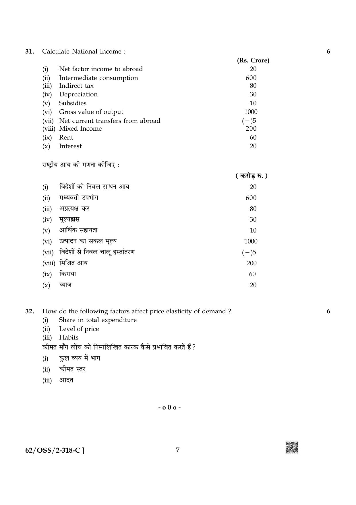 NIOS October 2021 Class 12 Economics Question Paper - Page 23