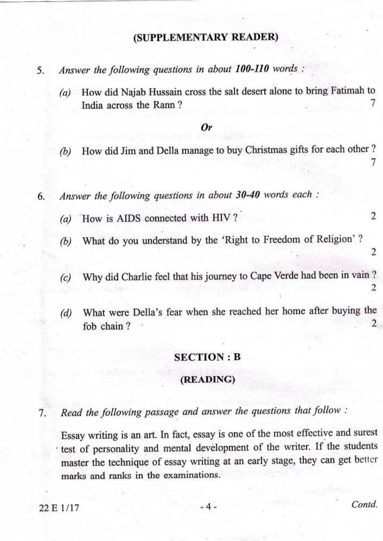 COHSEM Class 12 English 2017 Question Papers - Page 4