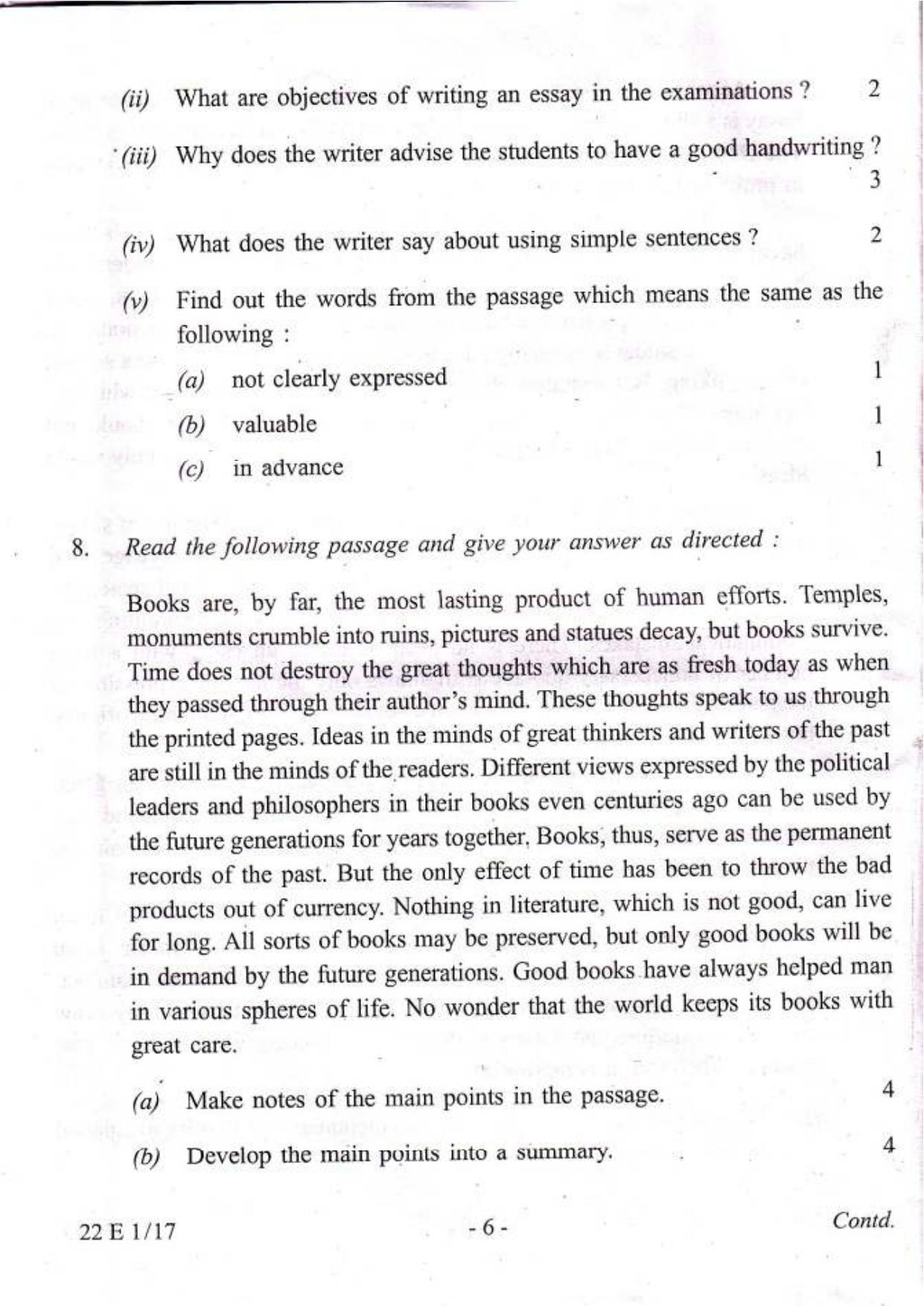 COHSEM Class 12 English 2017 Question Papers - Page 6